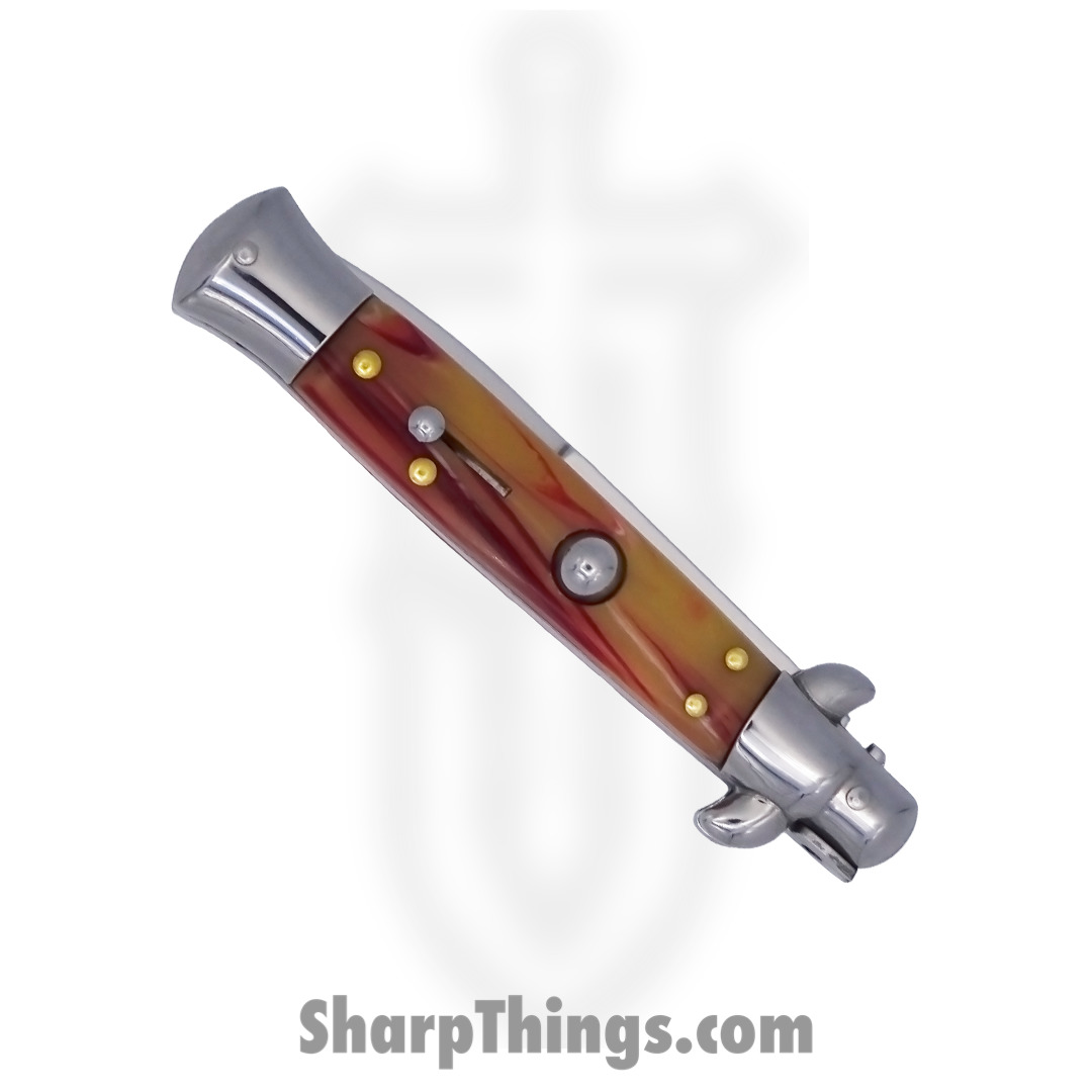 Steel River Knives - sbbol9roh - Arrivato 9in Stilleto - 440c Satin Bayonet - Red Ox Horn - Red - Image 2