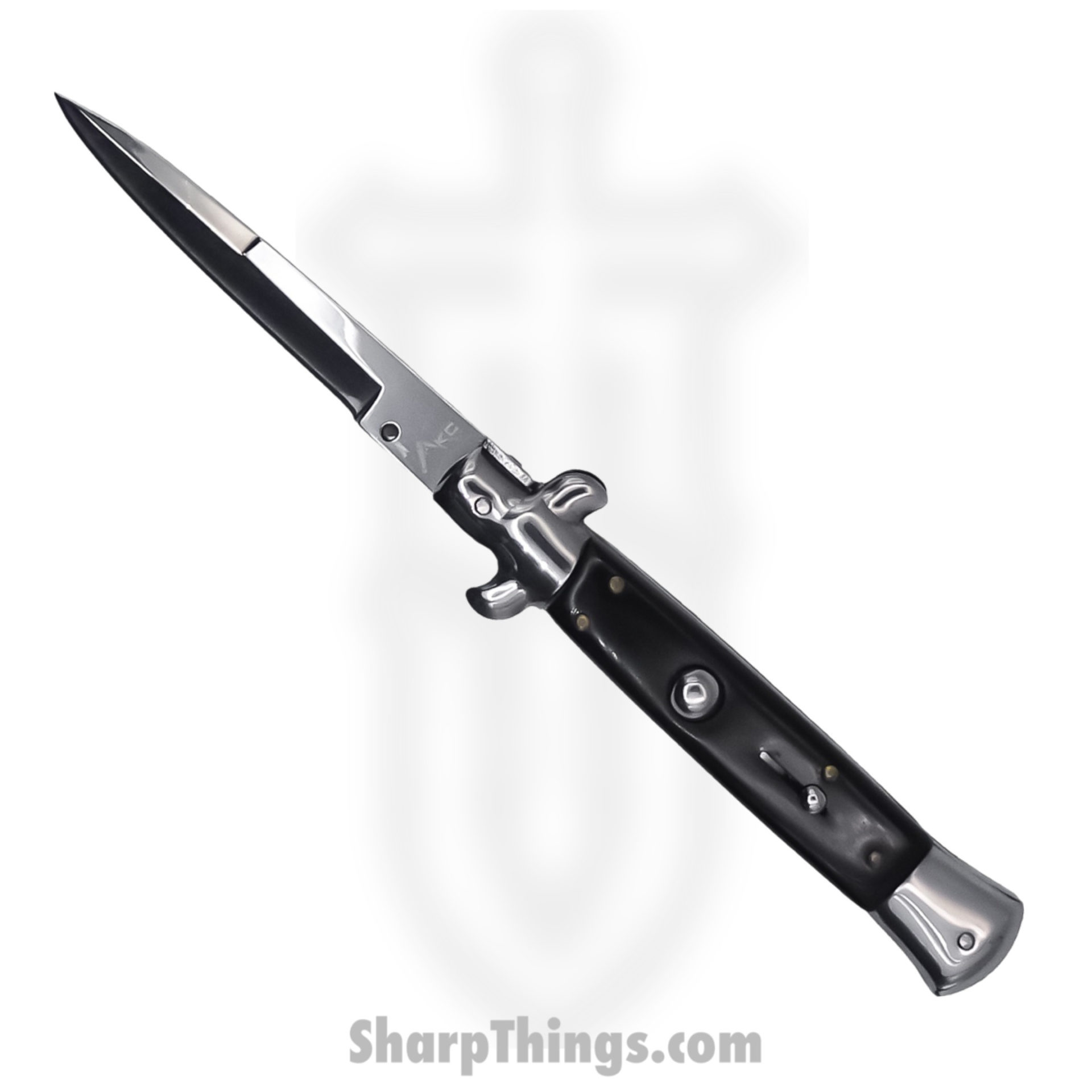 Steel River Knives - SBBOL9SH - Arrivato 9in Stiletto - Bolster Release Auto - 440 Bayonet - Black