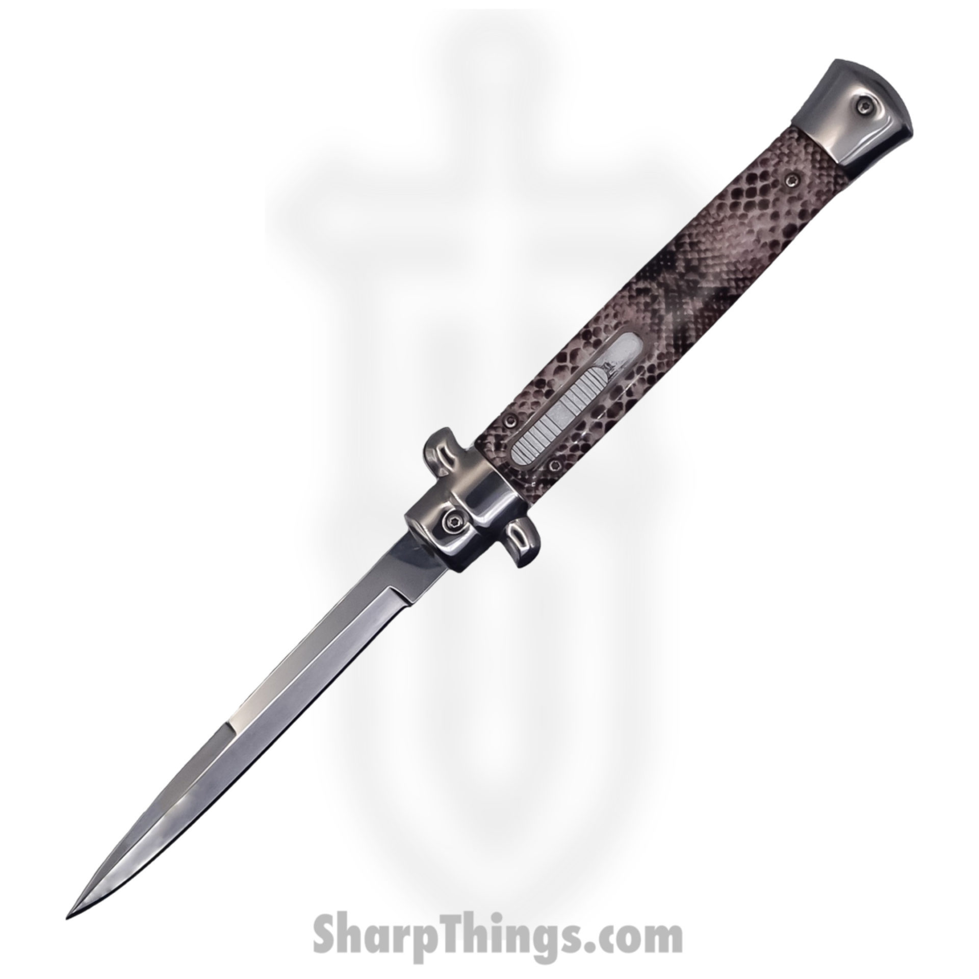 Steel River Knives - SBOTF11ITRS - Magnum – 11” Italian Stiletto OTF Automatic Knife – 440 Bayonet - Rattlesnake