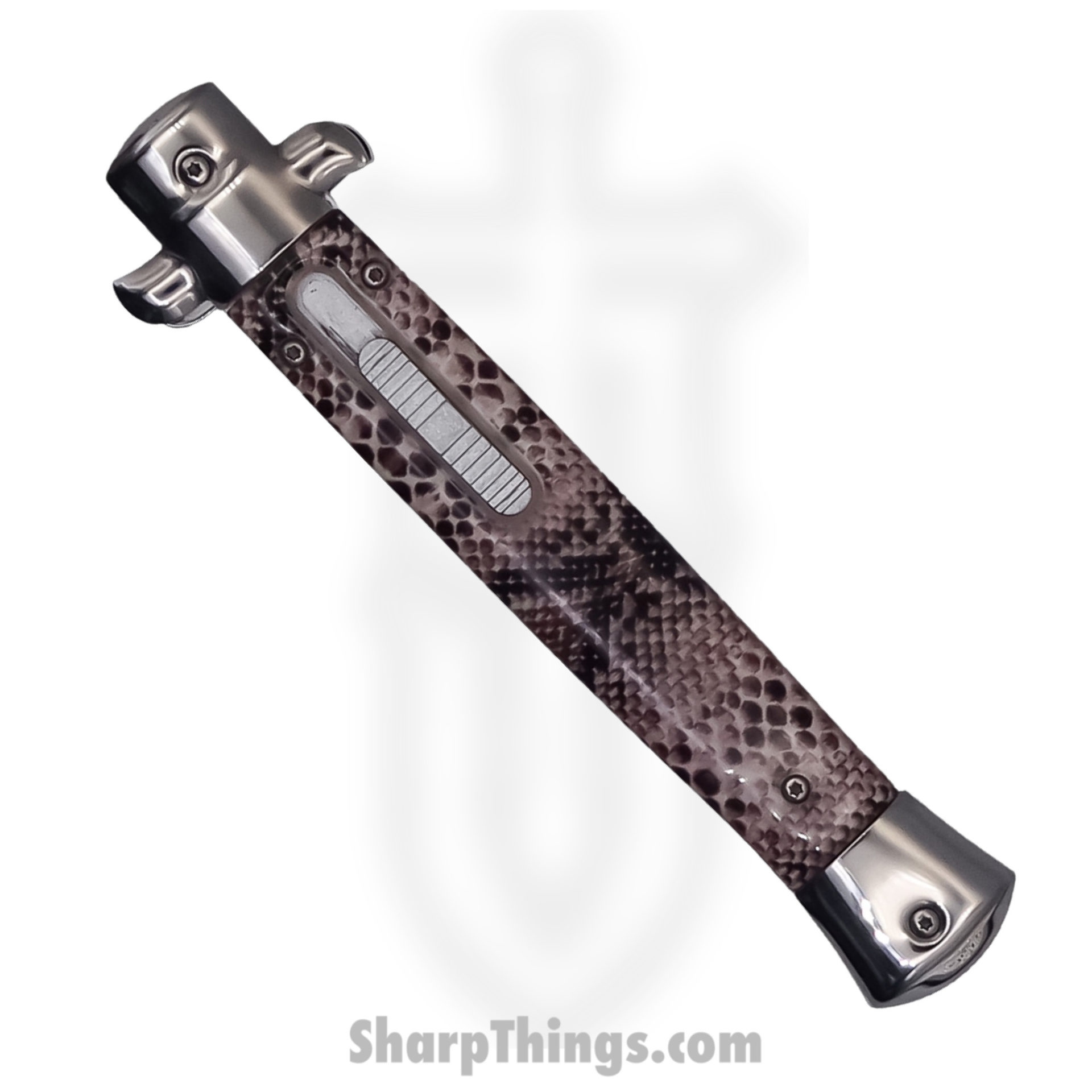 Steel River Knives - SBOTF11ITRS - Magnum – 11” Italian Stiletto OTF Automatic Knife – 440 Bayonet - Rattlesnake - Image 3