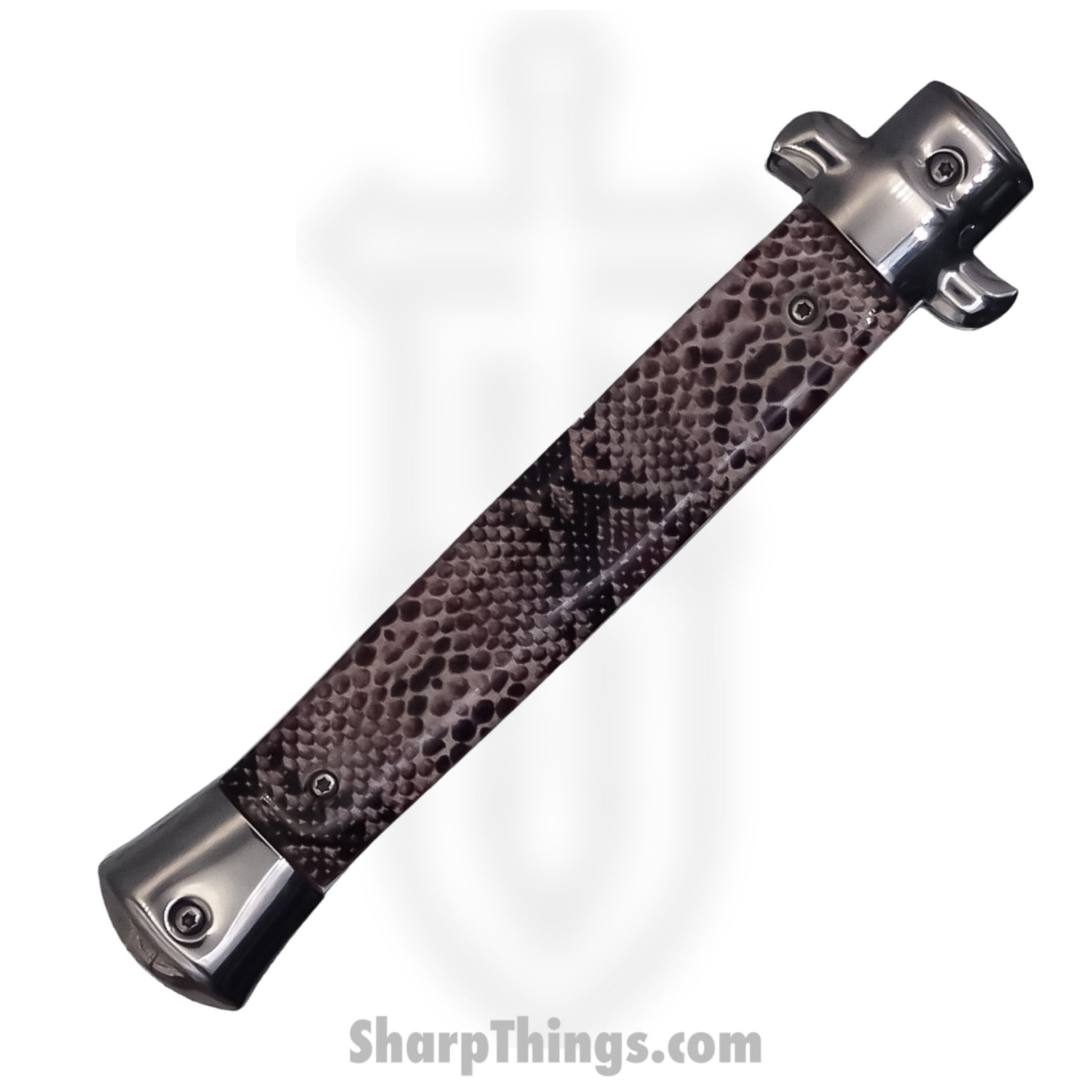 Steel River Knives - SBOTF11ITRS - Magnum – 11” Italian Stiletto OTF Automatic Knife – 440 Bayonet - Rattlesnake - Image 7