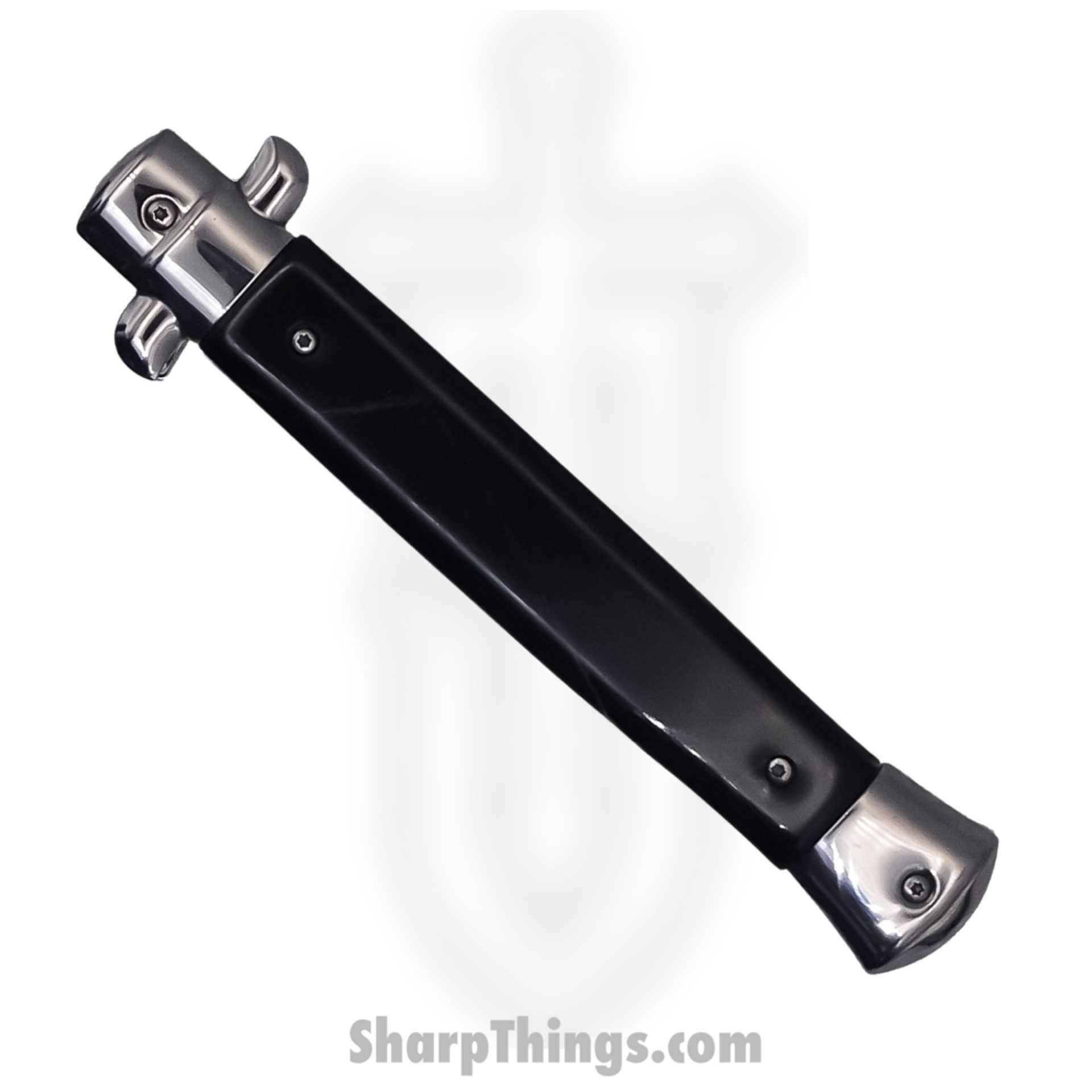 Steel River Knives - SBOTF11ITSH - Magnum – 11” Italian Stiletto OTF Automatic Knife – 440 Bayonet - Black Horn - Image 7