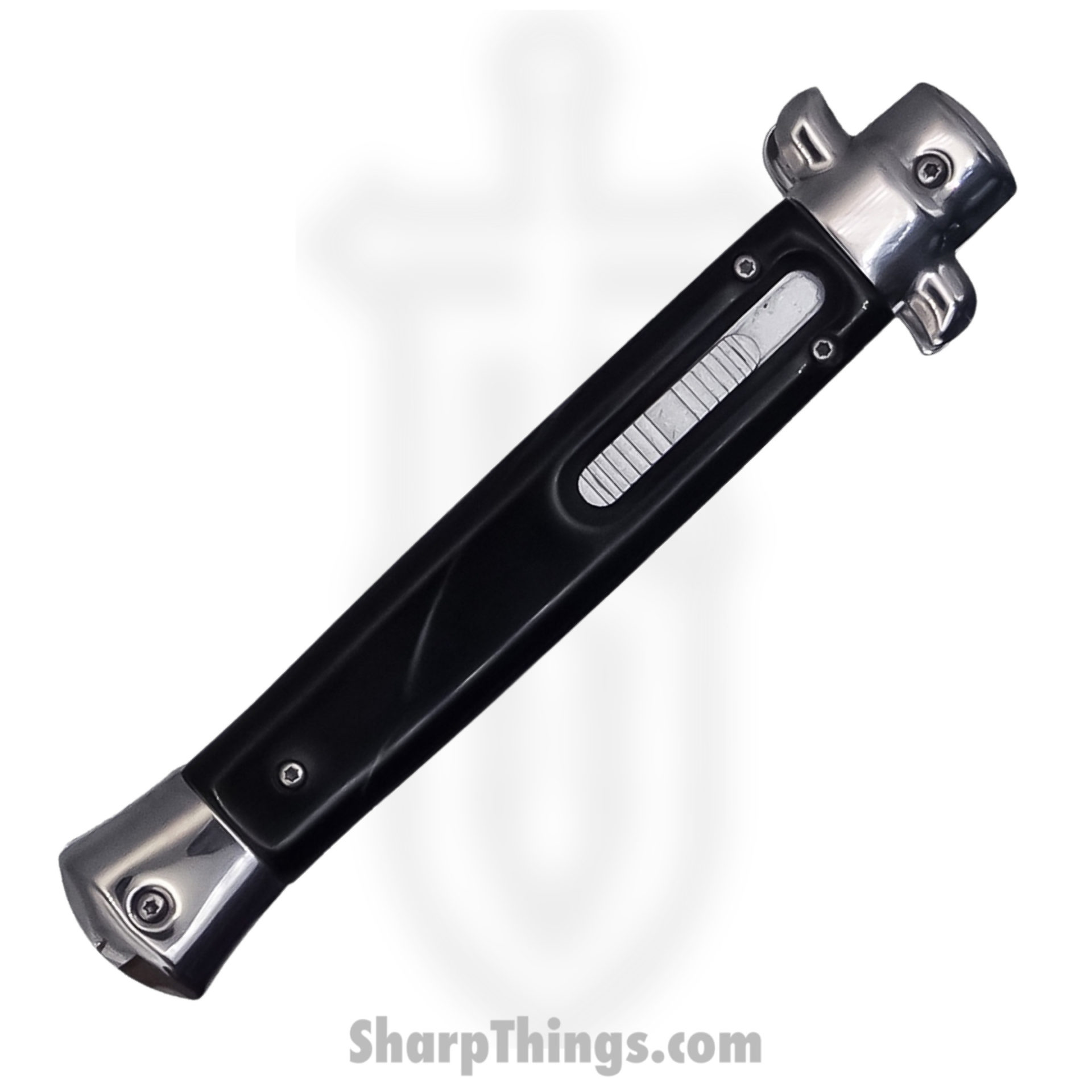 Steel River Knives - SBOTF11ITSH - Magnum – 11” Italian Stiletto OTF Automatic Knife – 440 Bayonet - Black Horn - Image 8