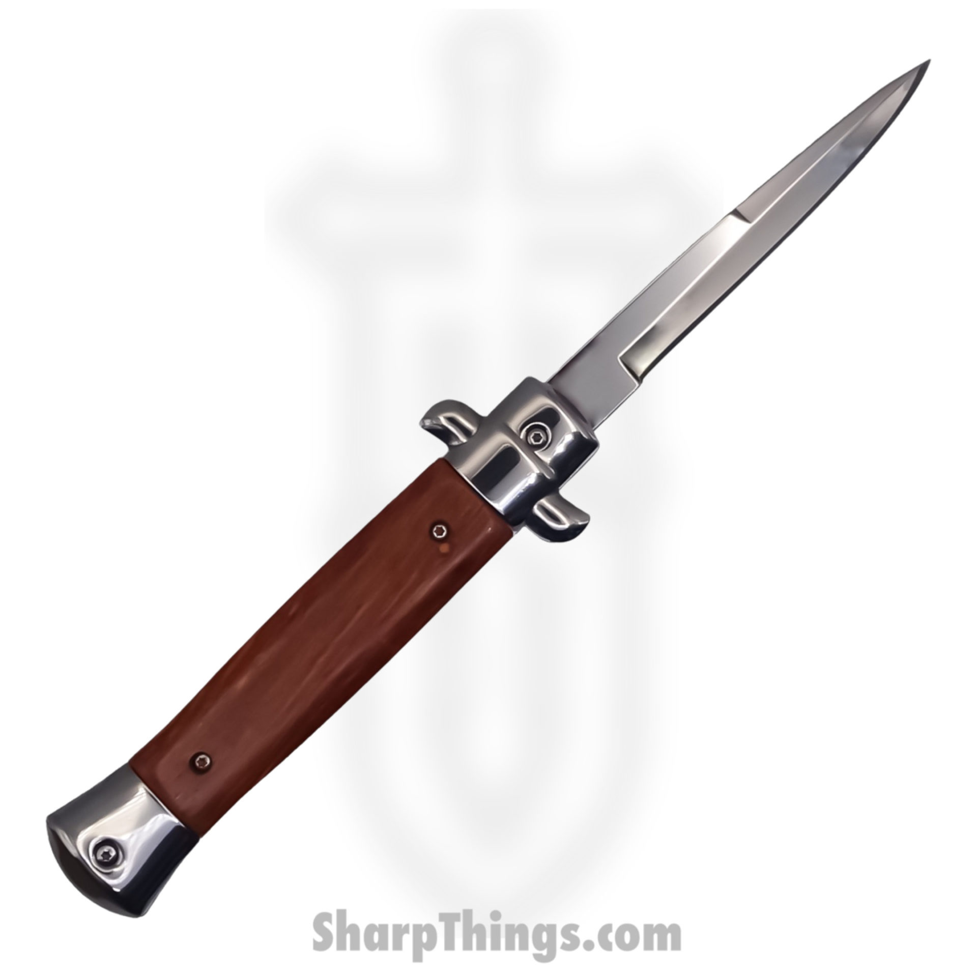 Steel River Knives - SBOTF9ITRW - Pezzo – 9” Italian Stiletto OTF Automatic Knife – 440 Bayonet - Rosewood - Image 2