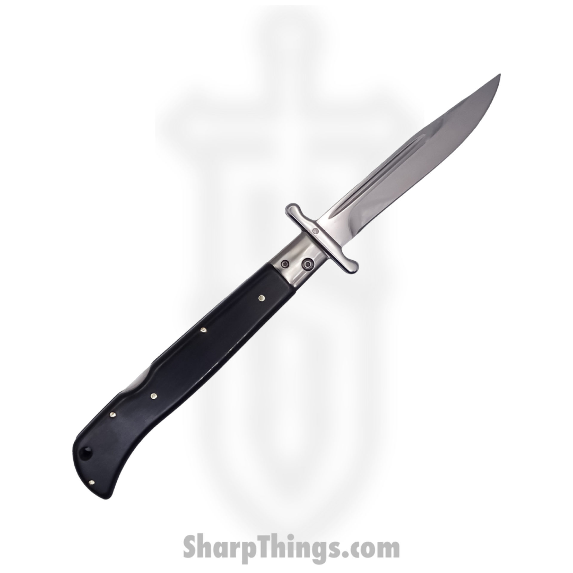 Steel River Knives - SBSG11CBLW - Magnum 11in Stiletto - Swinguard Lockback Auto - 440 Clip Point - Blackwood - Image 4
