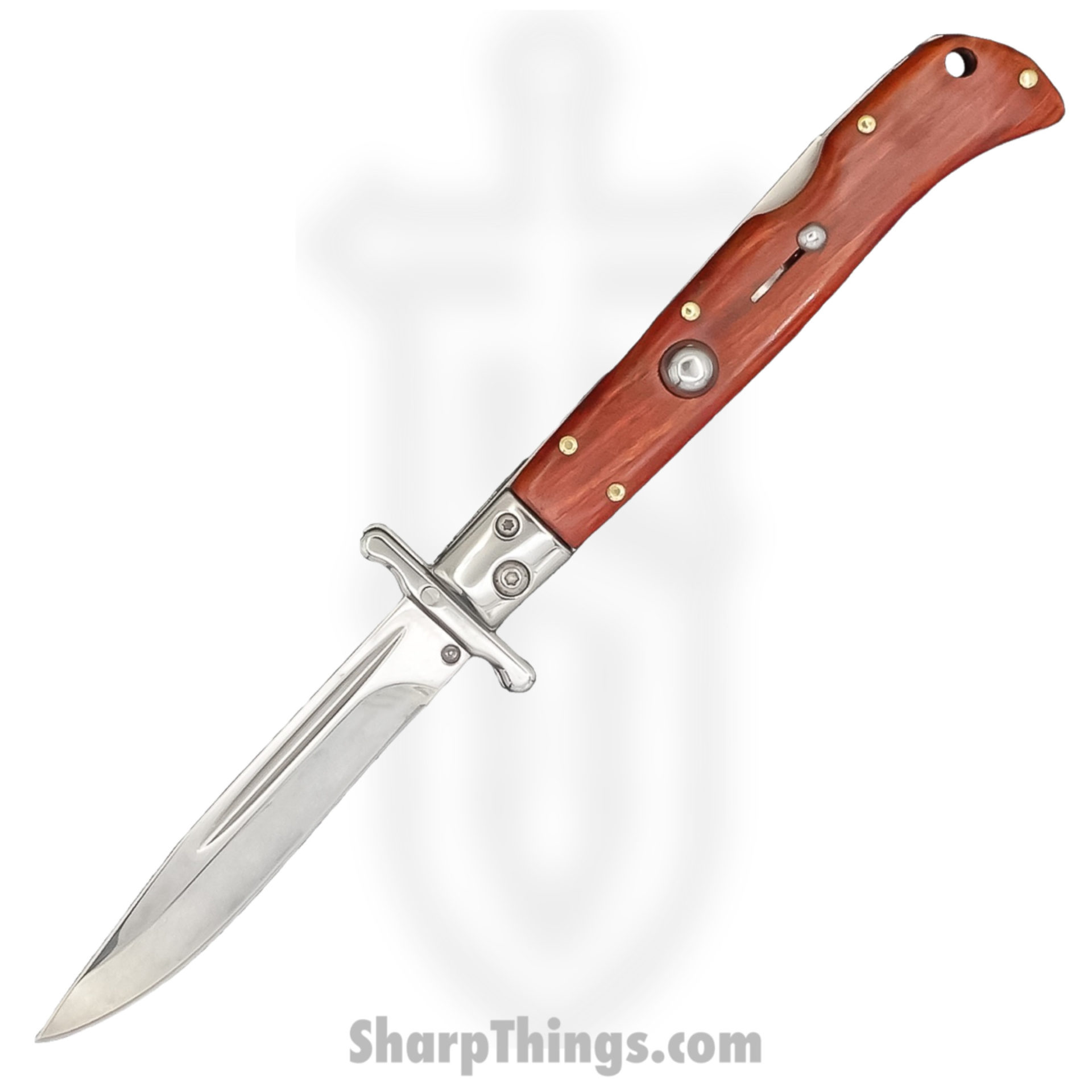 Steel River Knives - SBSG09CPRW - Magnum II 9in Stiletto - Swinguard Lockback Auto - 440 Clip Point - Rosewood - Image 2