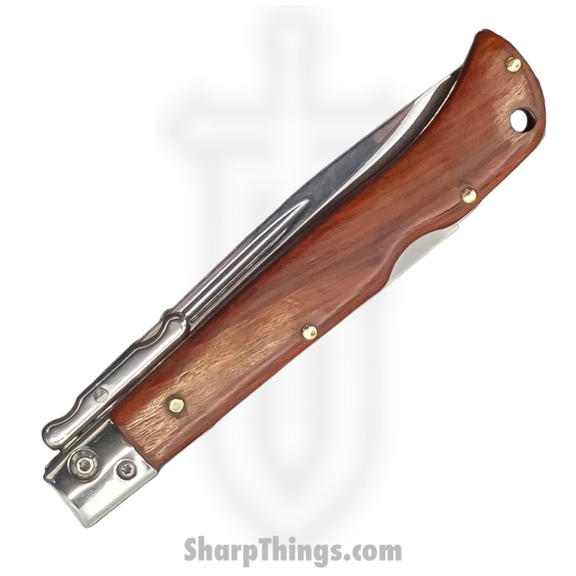 Steel River Knives - SBSG09CPRW - Magnum II 9in Stiletto - Swinguard Lockback Auto - 440 Clip Point - Rosewood - Image 4