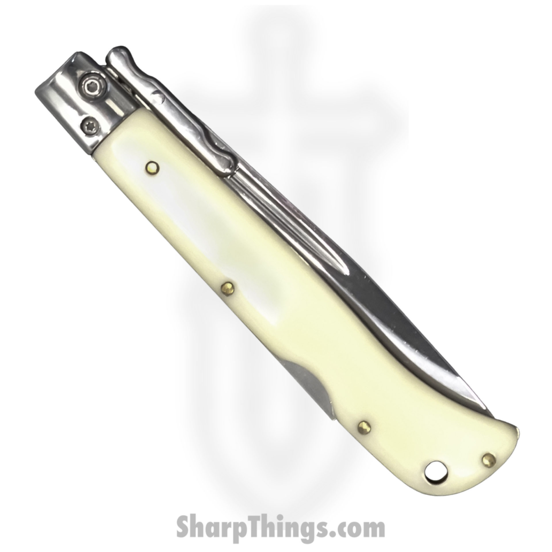 Steel River Knives - SBSG11CSI - Magnum 11in Stiletto - Swinguard Lockback Auto - 440 Clip Point - Ivory - Image 4