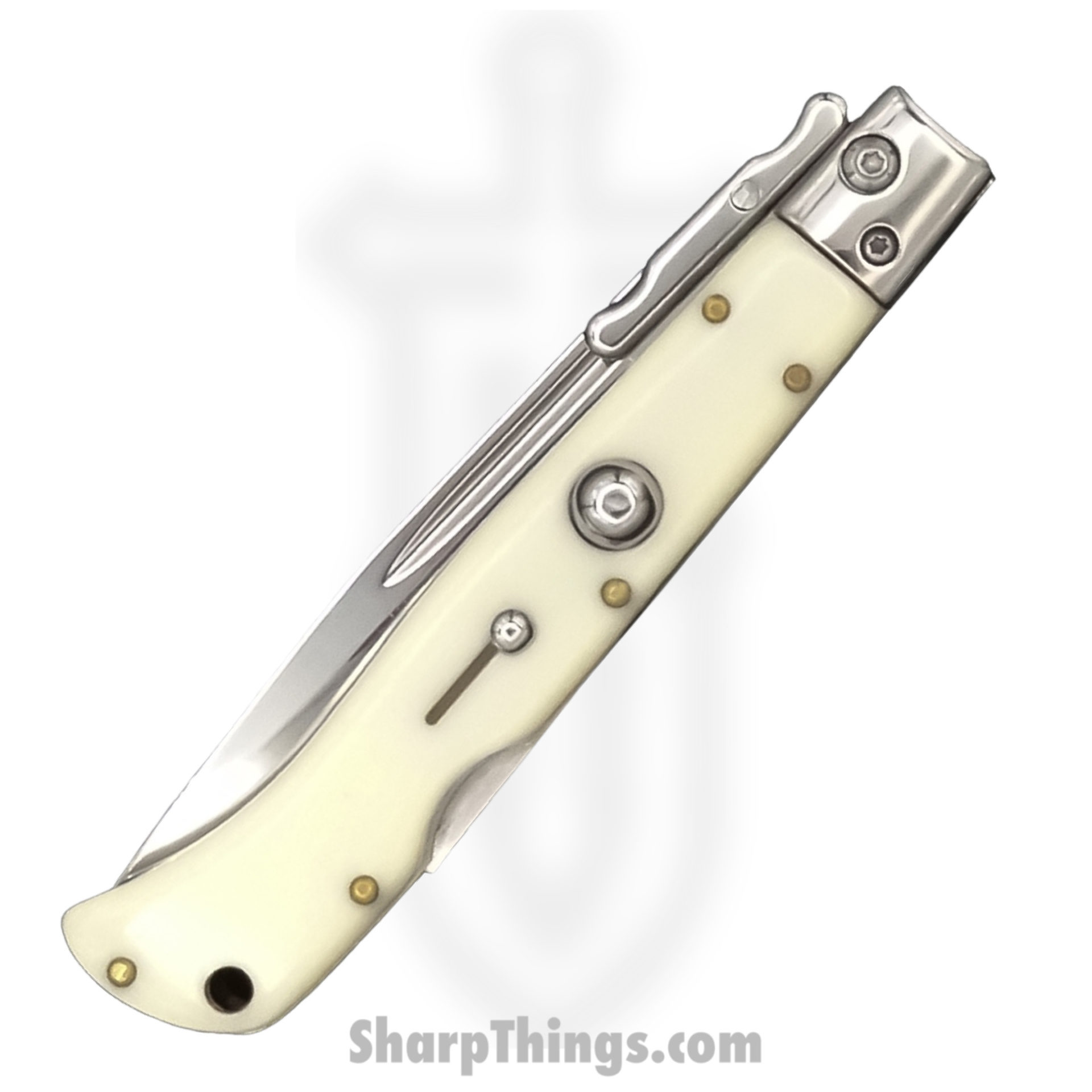 Steel River Knives - SBSG11CSI - Magnum 11in Stiletto - Swinguard Lockback Auto - 440 Clip Point - Ivory - Image 2
