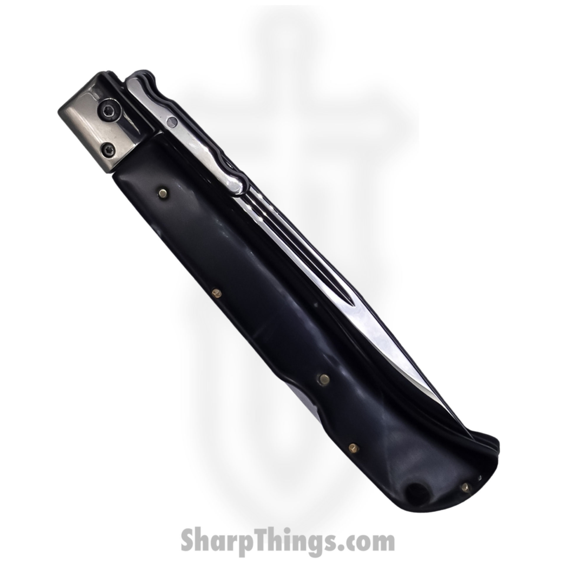 Steel River Knives - SBSG11CSH - Magnum 11in Stiletto - Swinguard Lockback Auto - 440 Clip Point - Black Horn - Image 2