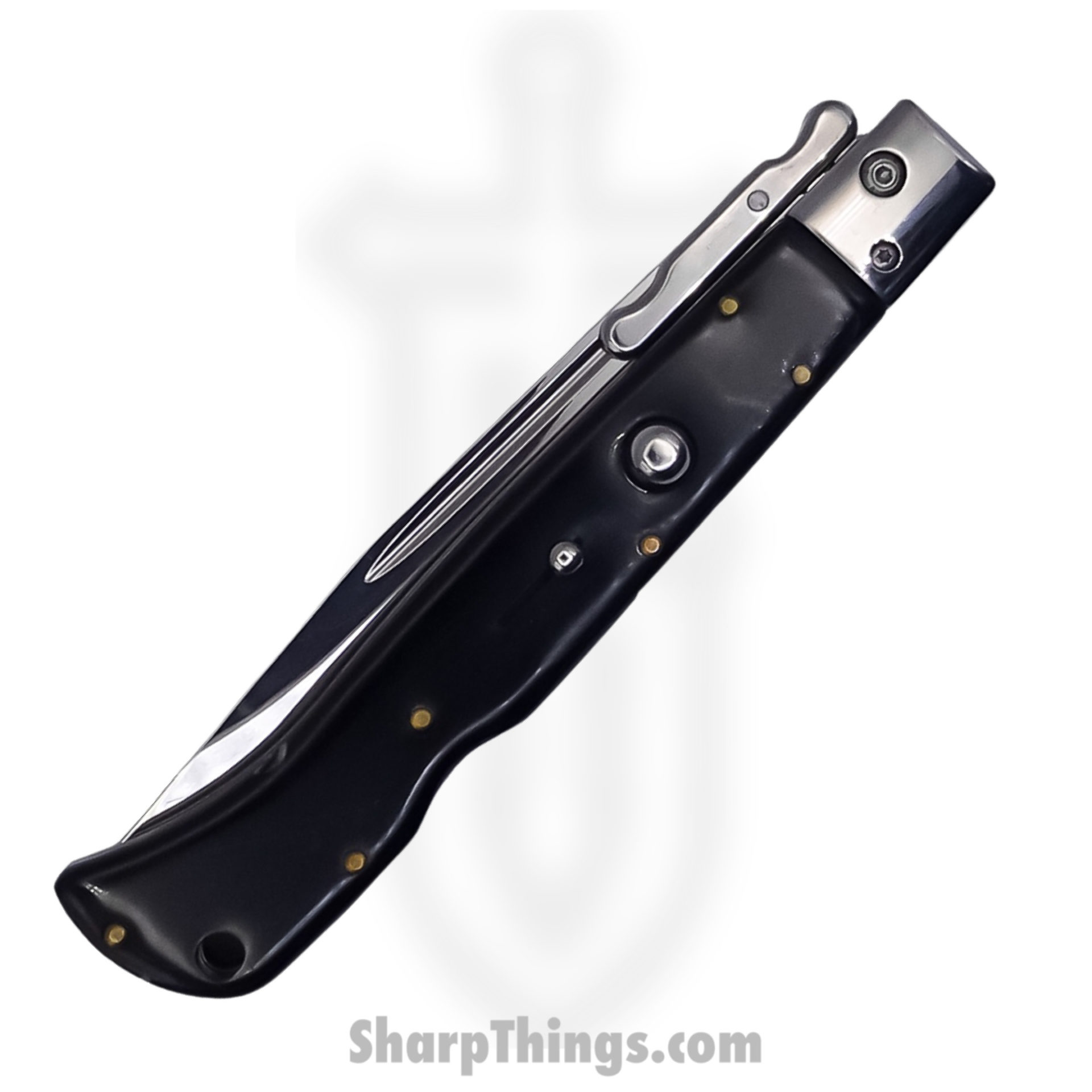 Steel River Knives - SBSG11CSH - Magnum 11in Stiletto - Swinguard Lockback Auto - 440 Clip Point - Black Horn - Image 3