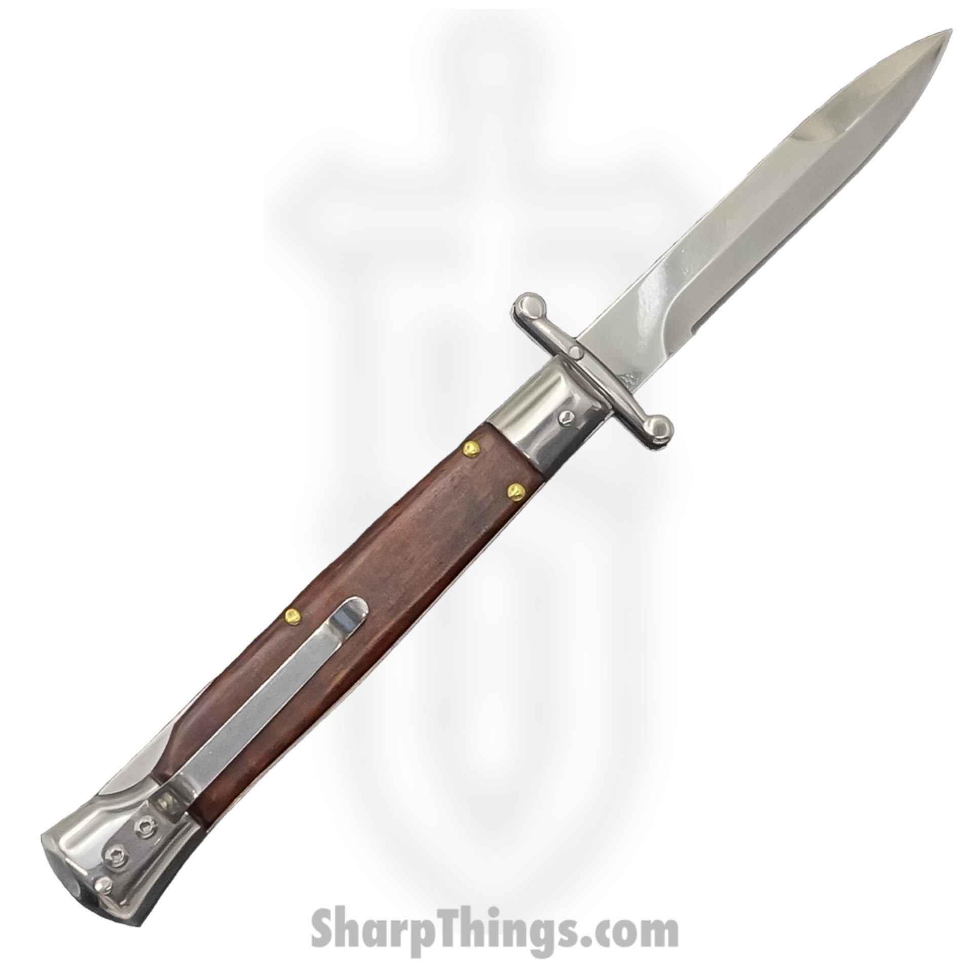 Steel River Knives - SBSGPMSW - Premium 9in Stiletto - Swinguard Lockback Auto - 440 Clip Point - Snakewood - Image 2