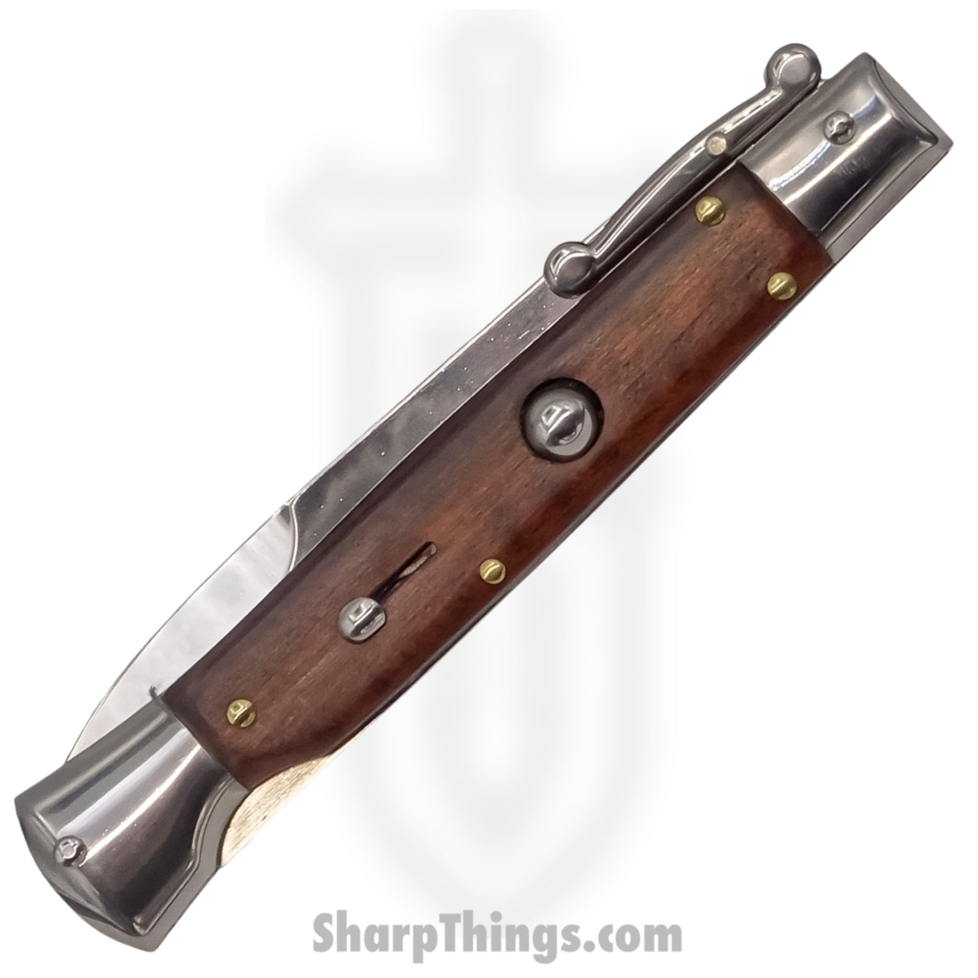 Steel River Knives - SBSGPMSW - Premium 9in Stiletto - Swinguard Lockback Auto - 440 Clip Point - Snakewood - Image 4