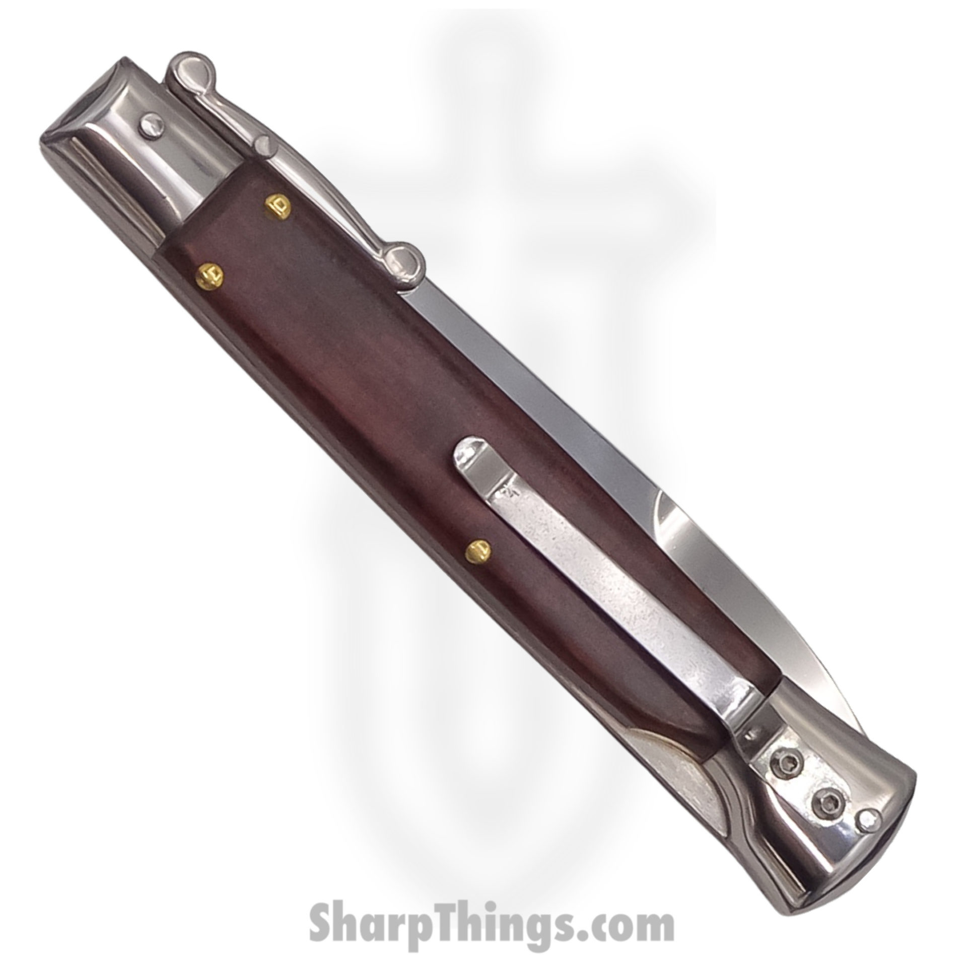 Steel River Knives - SBSGPMSW - Premium 9in Stiletto - Swinguard Lockback Auto - 440 Clip Point - Snakewood - Image 3
