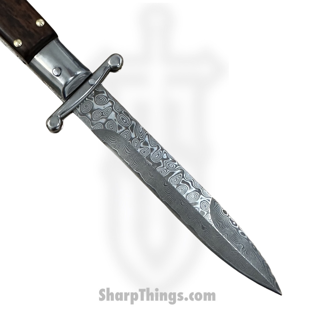 Steel River Knives - SBSGPMDSW - Premium 9in Stiletto - Swinguard Lockback Auto - 440 Damascus Clip Point - Snakewood - Image 2
