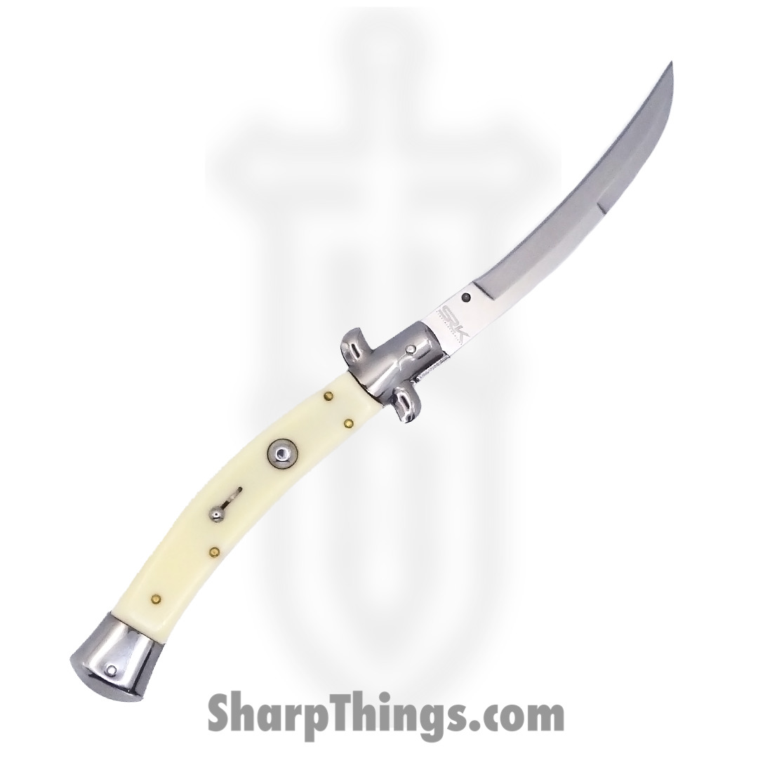 Steel River Knives - Srk11swayIV - Swayback Bolster Lock Stilleto - 440c Satin Swayback - Synthetic Ivory - Ivory