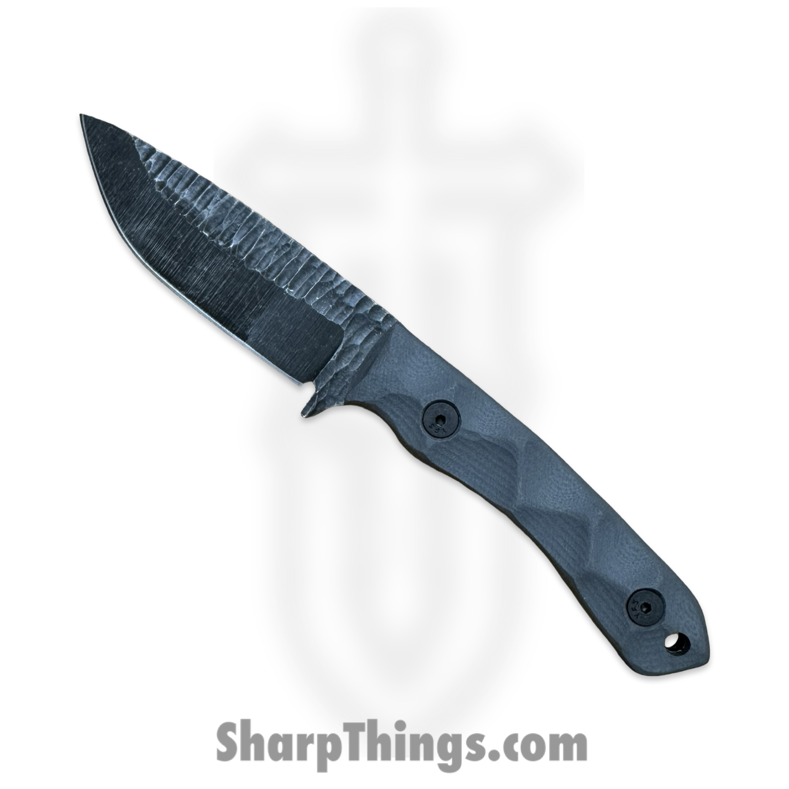 Stroup Knives - GP2-GR-G10 - GP2 - Fixed Blade Knife - 1095 HC Acid Wash Drop Point - G10 - Grey