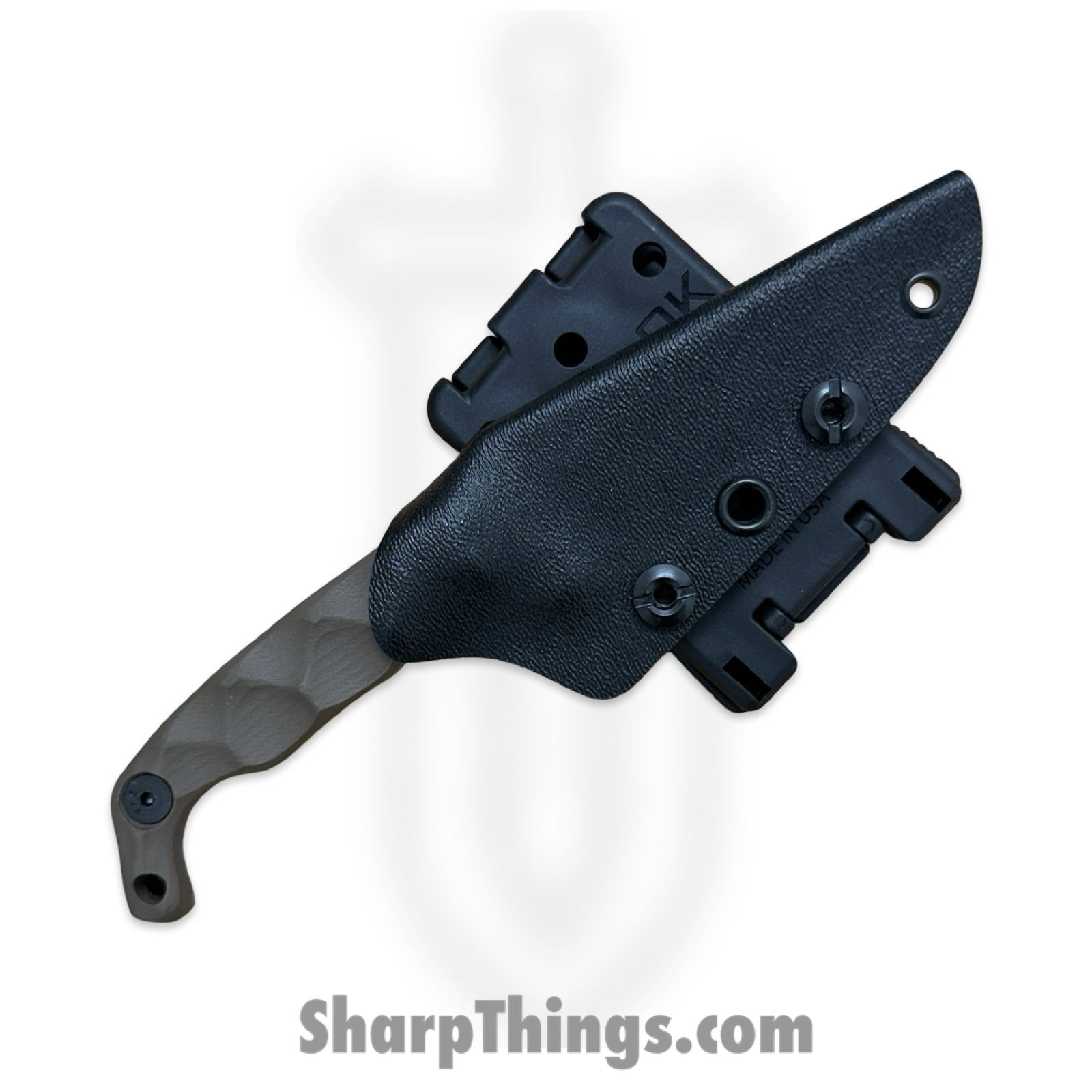 Stroup Knives - MINI-FDE-G10 - Mini - Fixed Blade Knife - 1095 HC Acid Wash Wharncliffe - G10 - FDE - Image 6