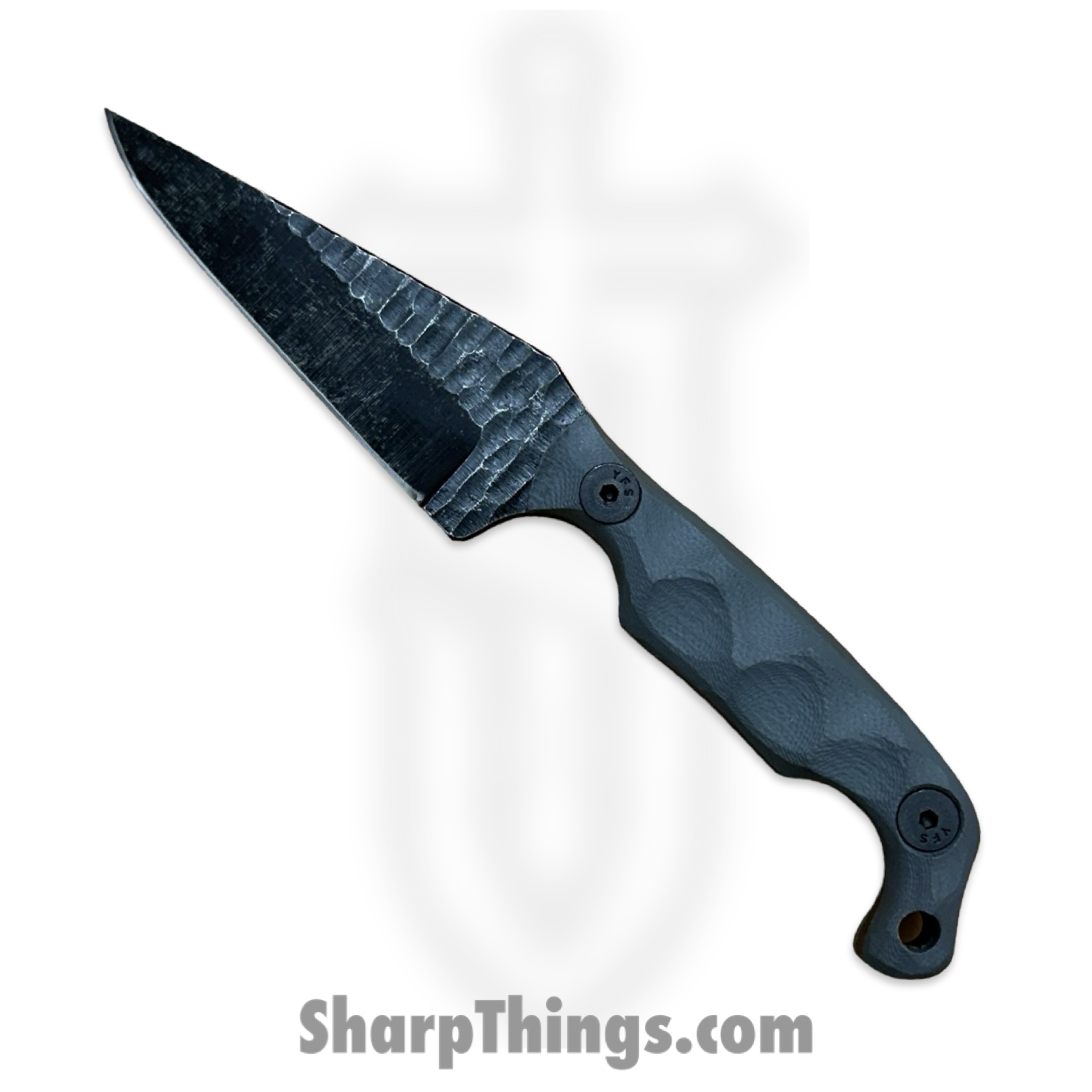 Stroup Knives - MINI-GR-G10 - Mini - Fixed Blade Knife - 1095 HC Acid Wash Wharncliffe - G10 - Grey