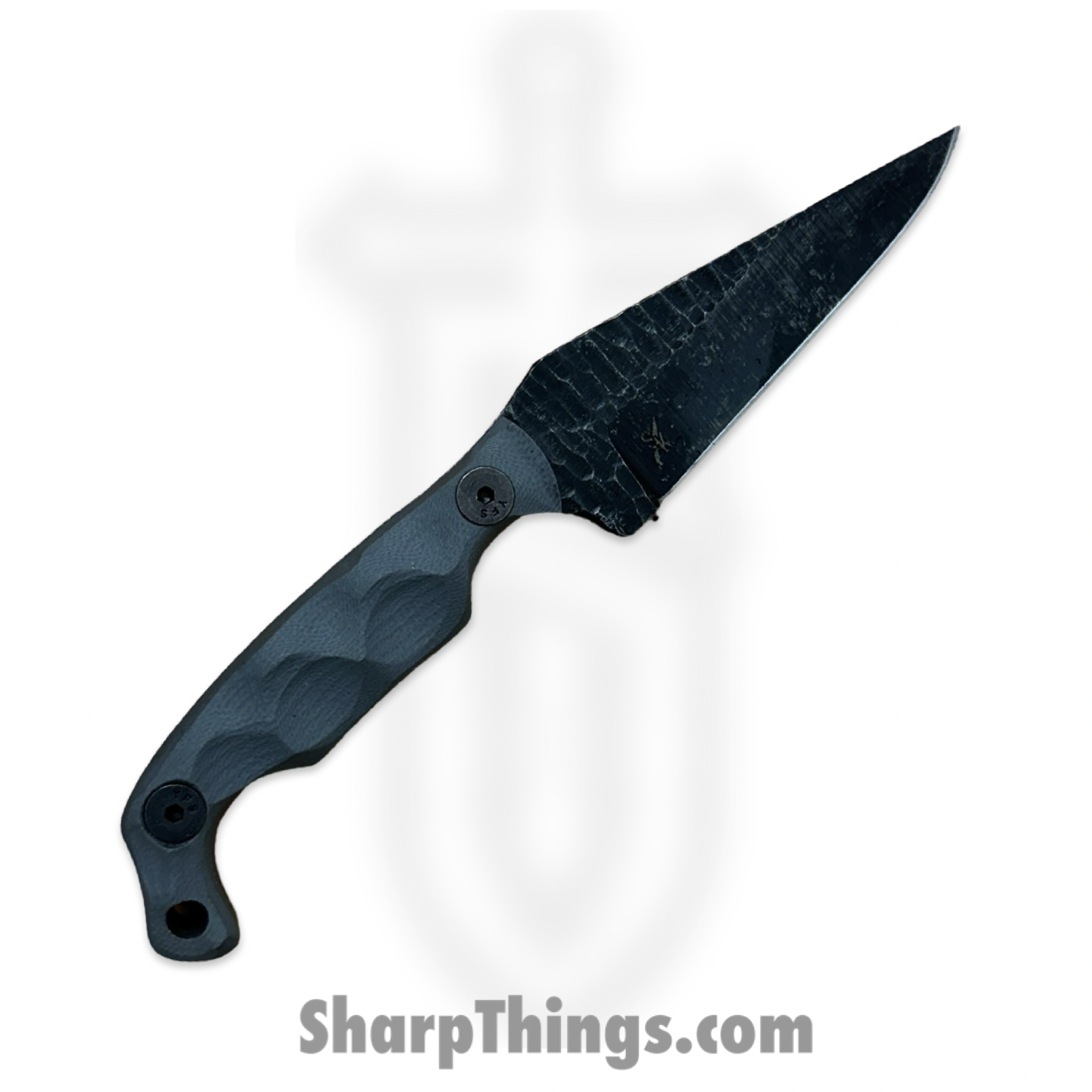 Stroup Knives - MINI-GR-G10 - Mini - Fixed Blade Knife - 1095 HC Acid Wash Wharncliffe - G10 - Grey - Image 2