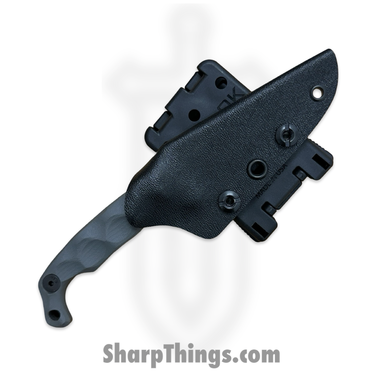 Stroup Knives - MINI-GR-G10 - Mini - Fixed Blade Knife - 1095 HC Acid Wash Wharncliffe - G10 - Grey - Image 6