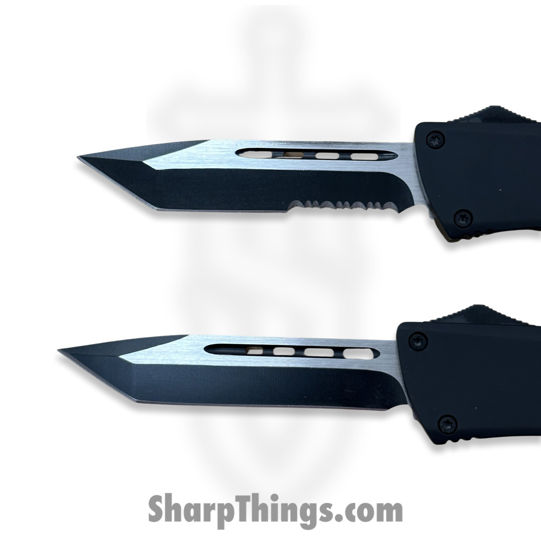 Steel River Knives - SBT17TNBK - Tyranny OTF Auto - 440 2 Tone Tanto - Black