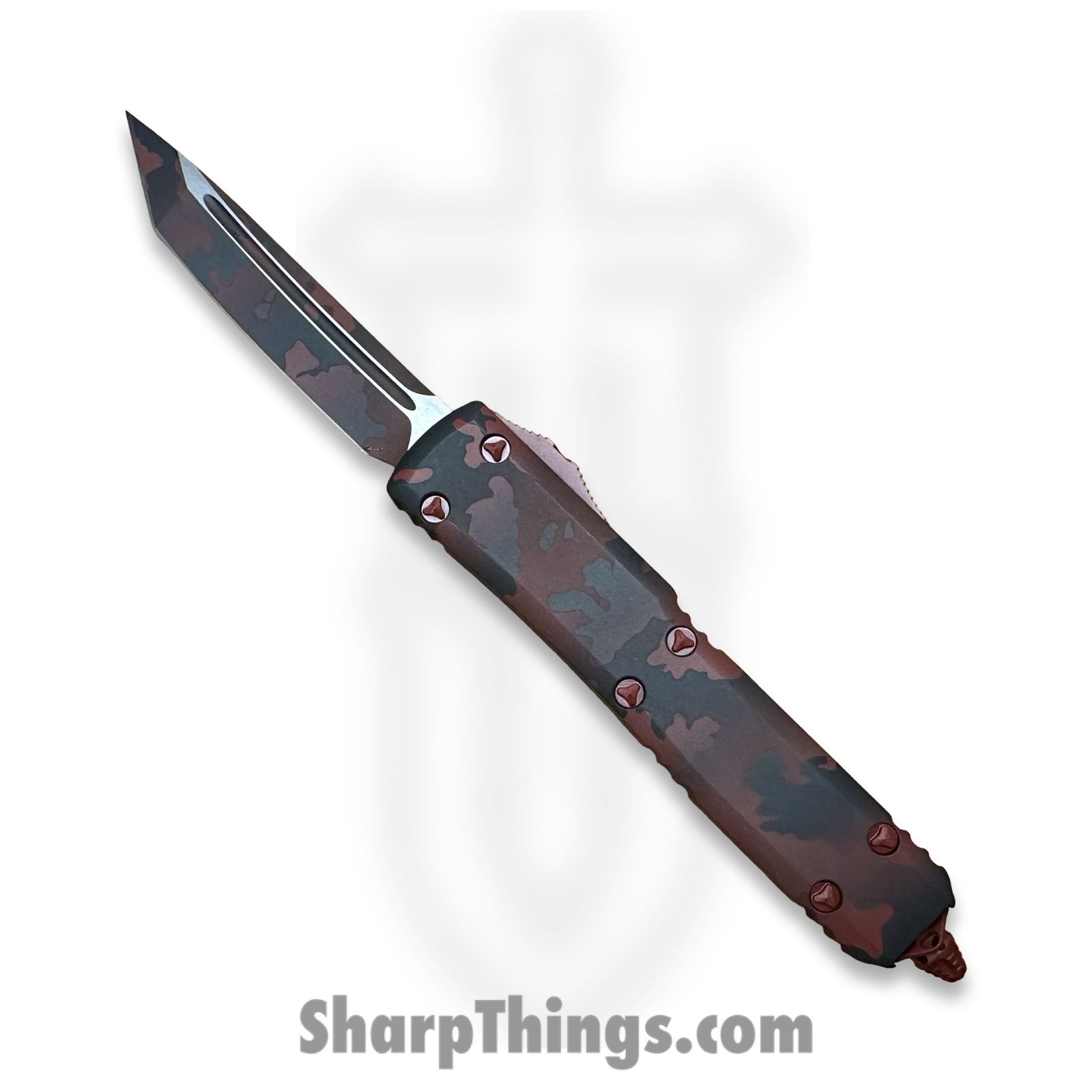 Microtech - 123-1RCS - Ultratech Sig Series - OTF Auto - M390MK Red Camo Tanto - 6061-T6 - Red Camo