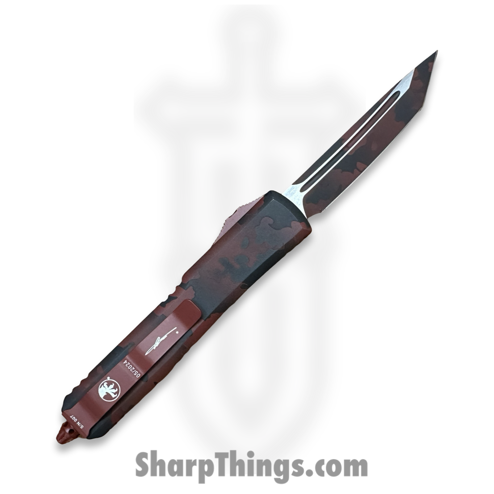 Microtech - 123-1RCS - Ultratech Sig Series - OTF Auto - M390MK Red Camo Tanto - 6061-T6 - Red Camo - Image 2