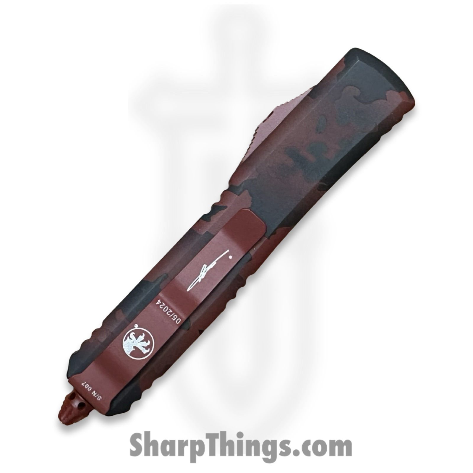 Microtech - 123-1RCS - Ultratech Sig Series - OTF Auto - M390MK Red Camo Tanto - 6061-T6 - Red Camo - Image 5