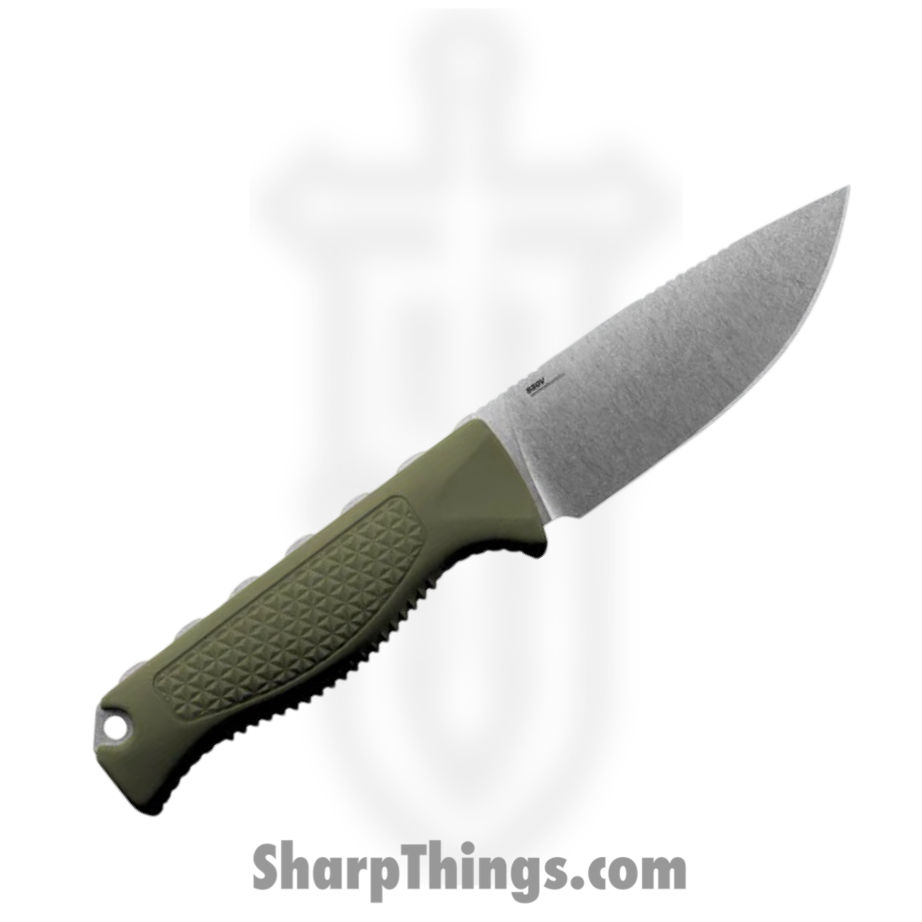 Benchmade - 15006-01 - Steep Country - Fixed Blade Knife - CPM S30V Stonewash Drop Point - Santoprene - OD Green - Image 3