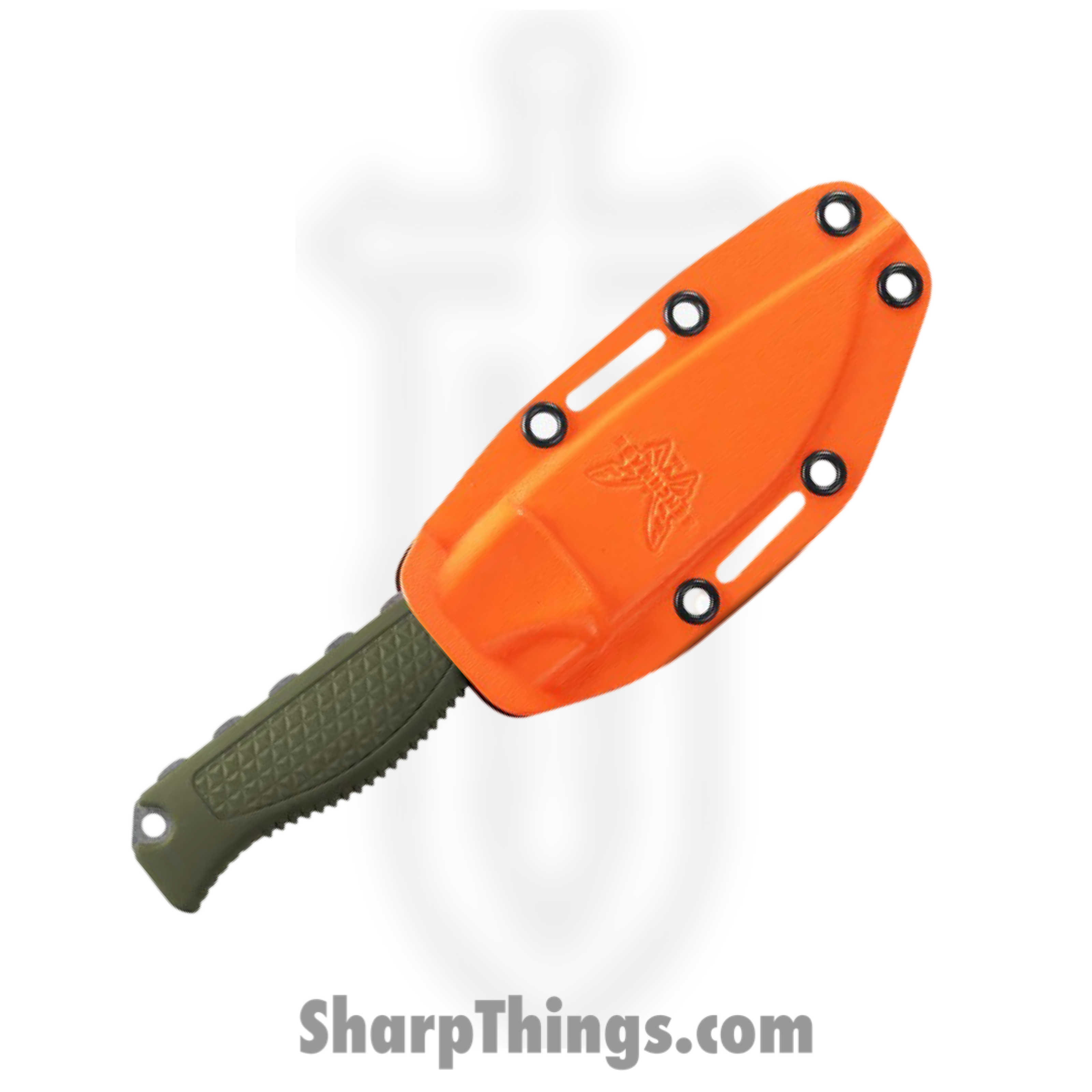 Benchmade - 15006-01 - Steep Country - Fixed Blade Knife - CPM S30V Stonewash Drop Point - Santoprene - OD Green - Image 4