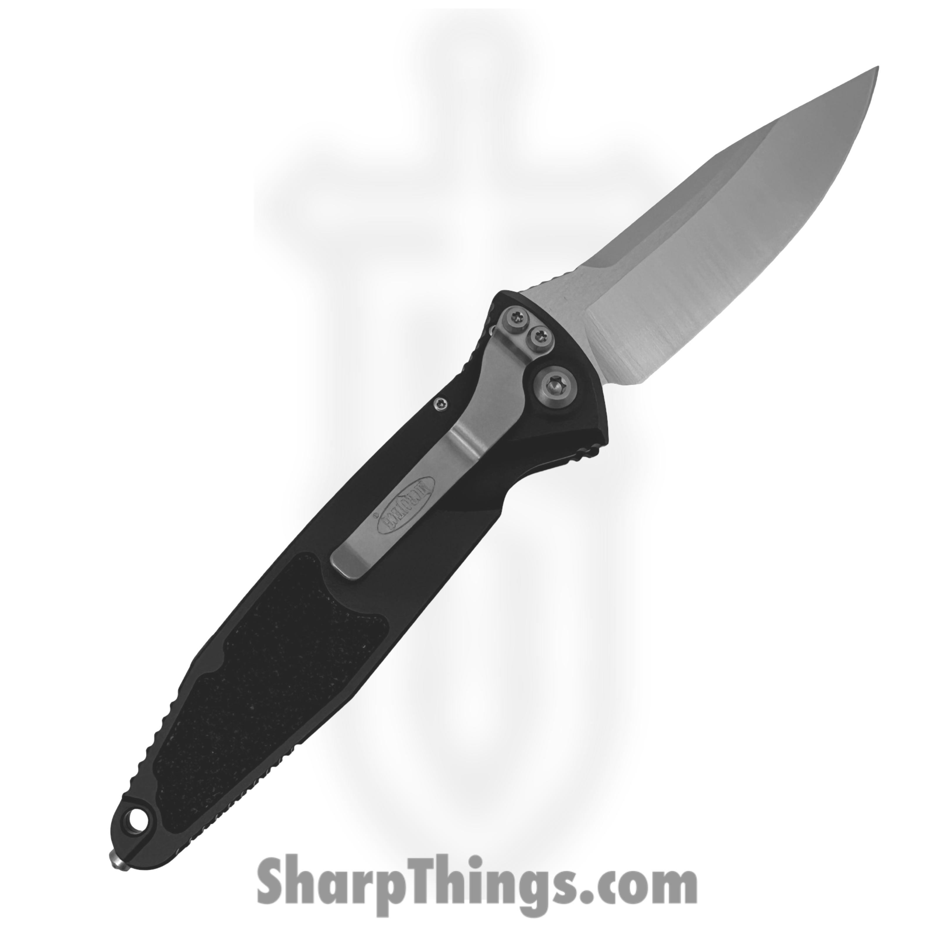 Microtech - 160A-4 - Socom Elite - Automatic Knife - Satin Drop Point - Aluminum with Inserts - Black - Image 2