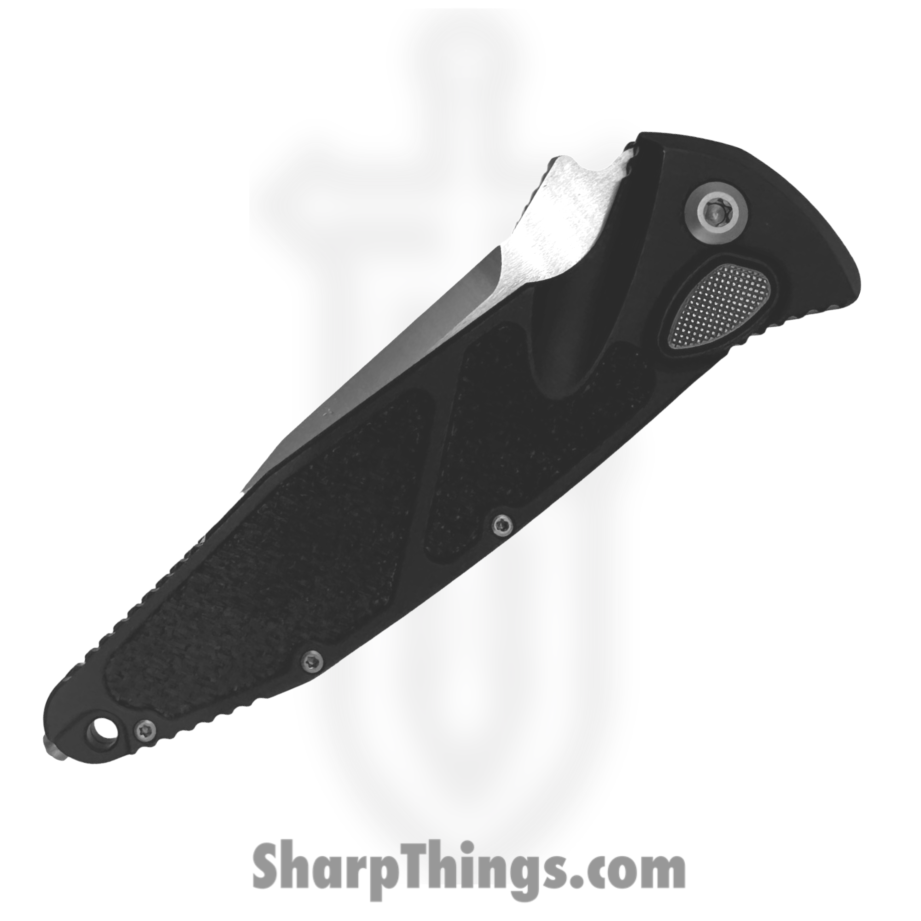 Microtech - 160A-4 - Socom Elite - Automatic Knife - Satin Drop Point - Aluminum with Inserts - Black - Image 4