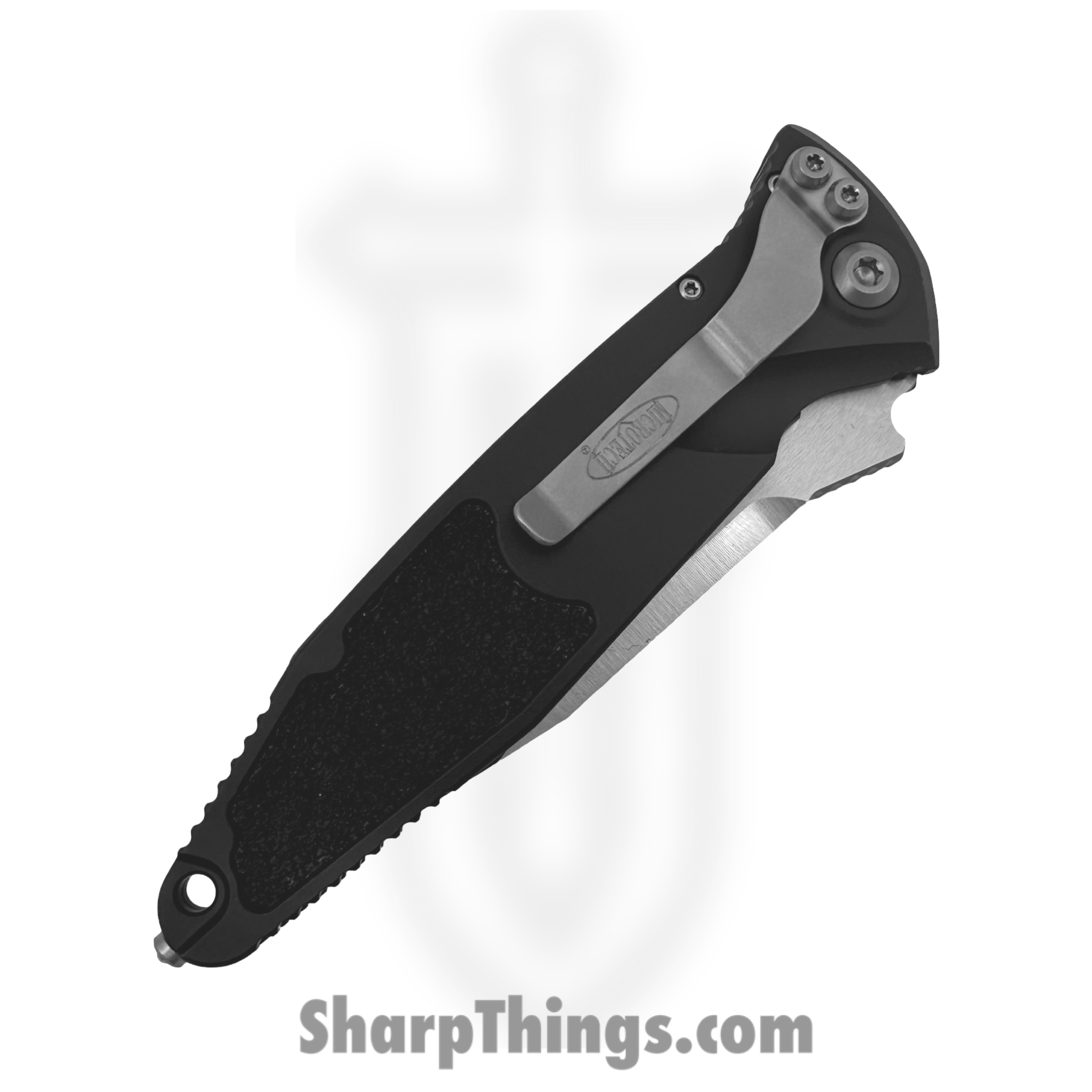 Microtech - 160A-4 - Socom Elite - Automatic Knife - Satin Drop Point - Aluminum with Inserts - Black - Image 3