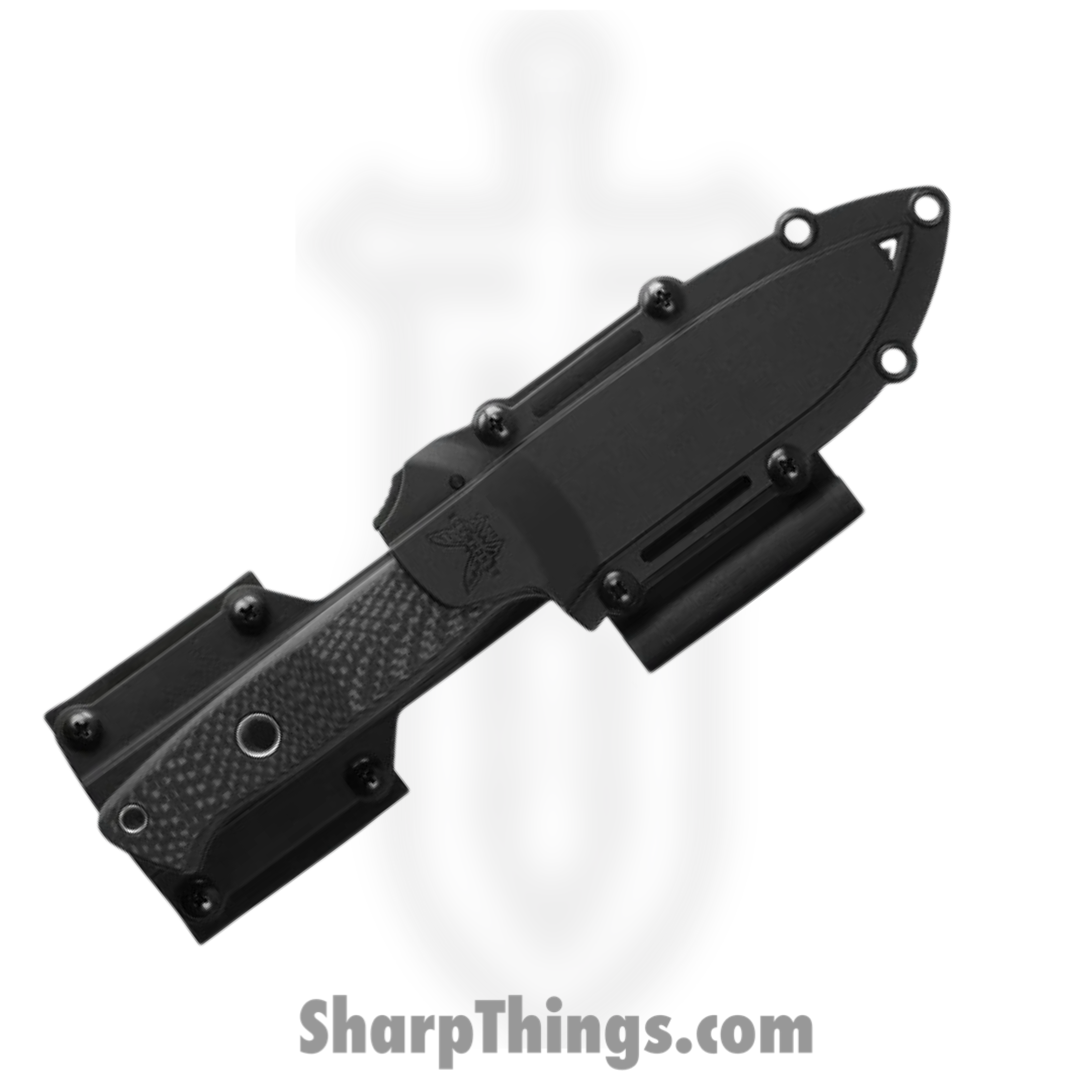 Benchmade - 163BK - Bushcrafter - Fixed Blade Knife - CPM CruWear Coated Drop Point - Carbon Fiber - Black - Image 3