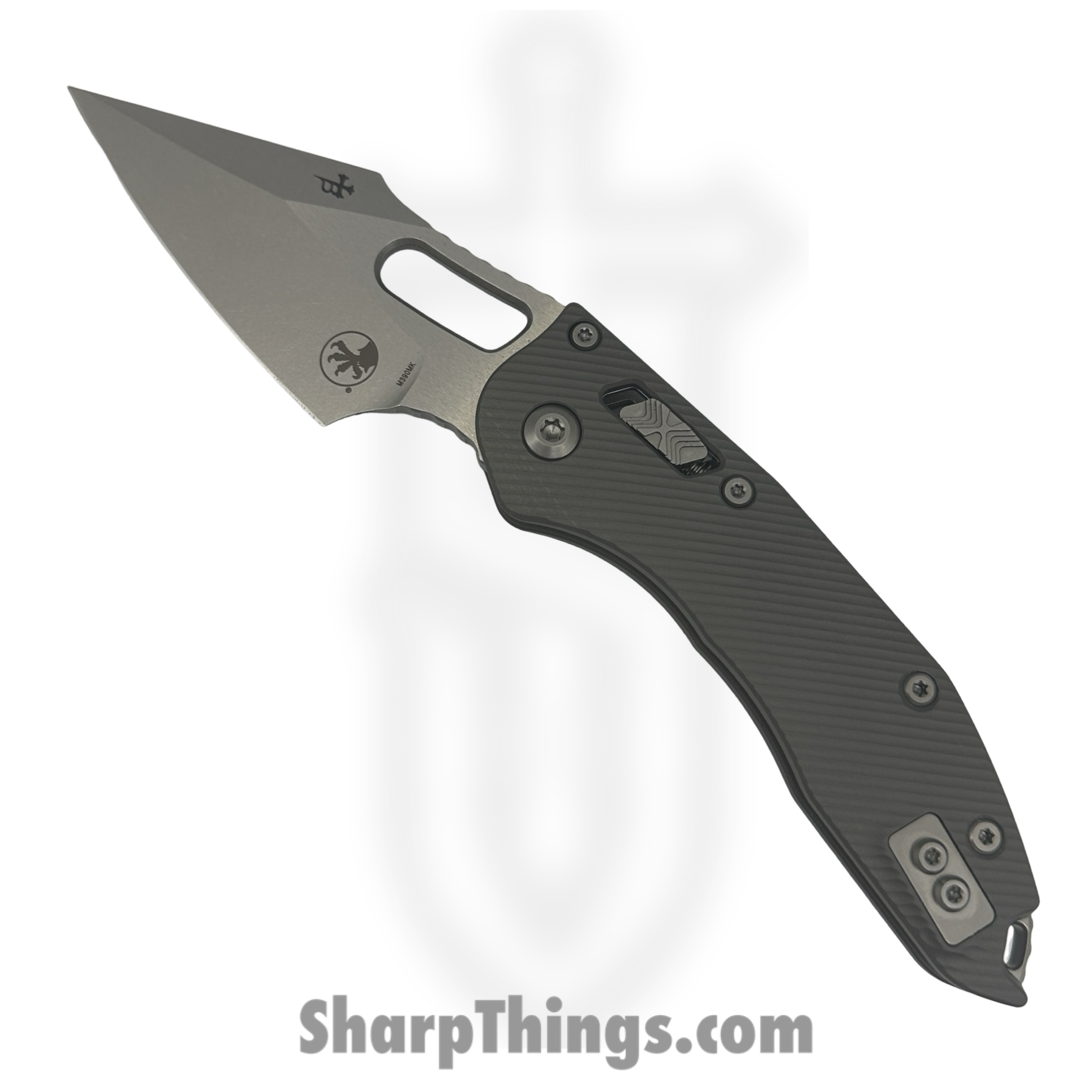 Microtech - 169RL-10FLNC - Stitch RAM-LOK - Folding Knife - M390MK Stonewash Spear Point - Aluminum - Natural Clear