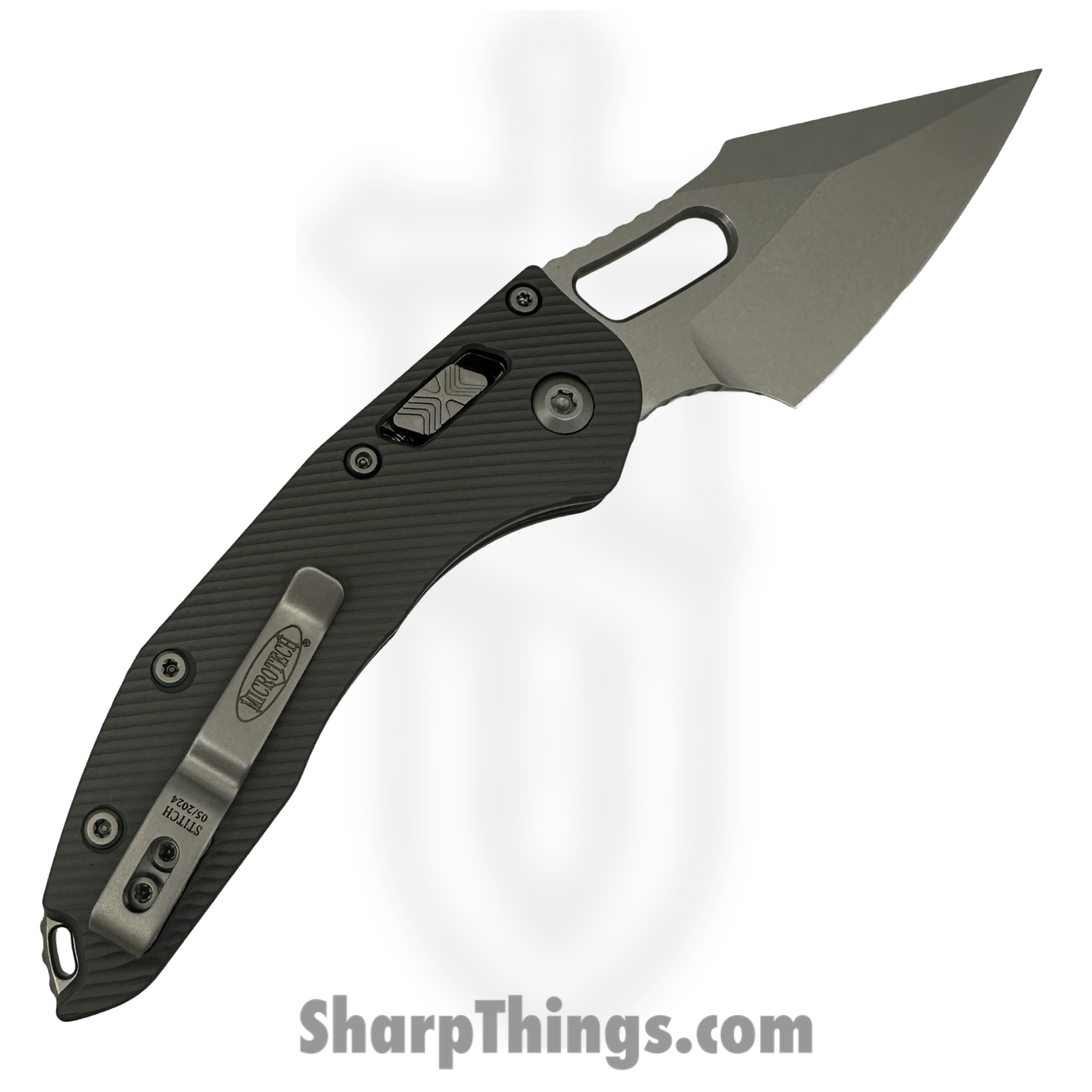 Microtech - 169RL-10FLNC - Stitch RAM-LOK - Folding Knife - M390MK Stonewash Spear Point - Aluminum - Natural Clear - Image 2