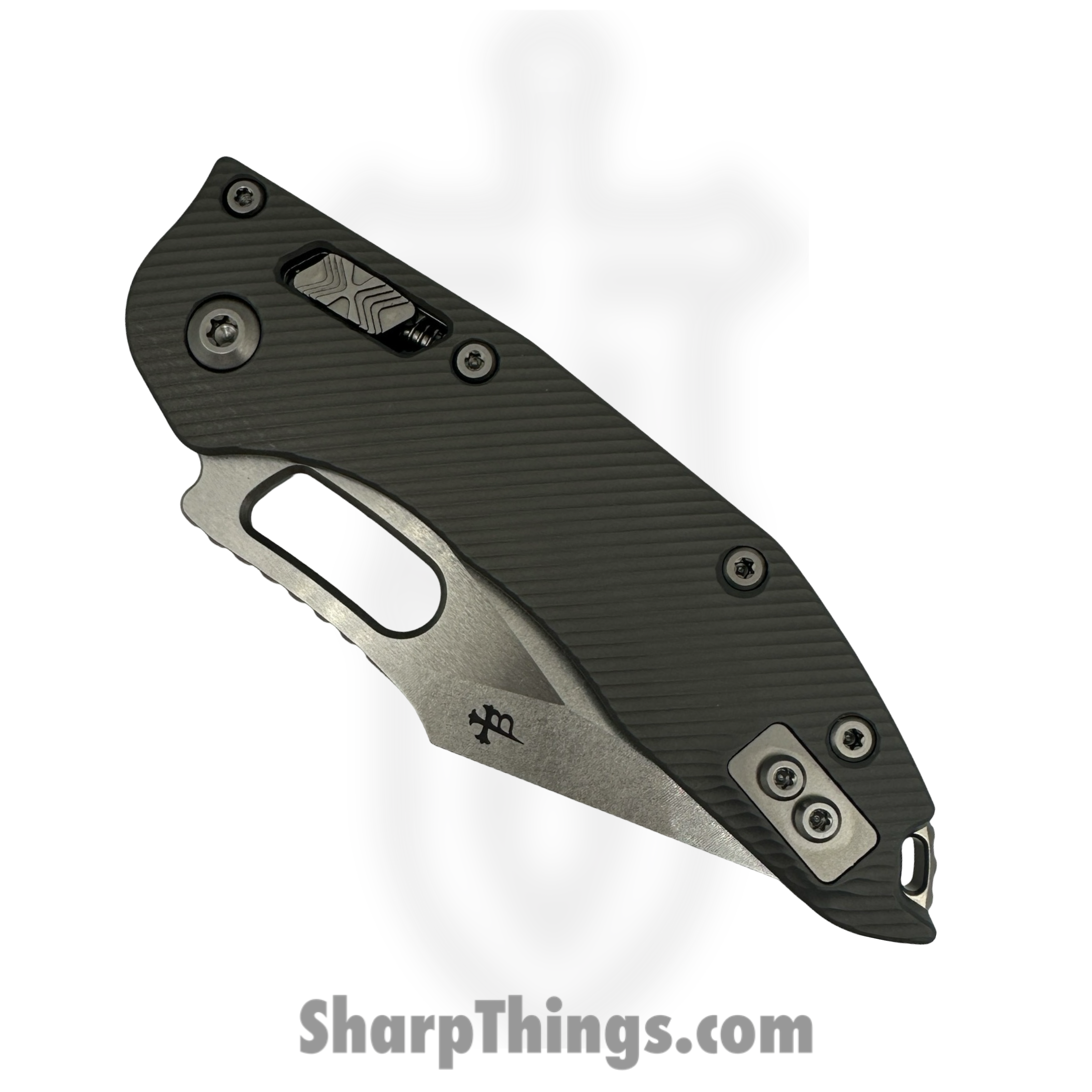 Microtech - 169RL-10FLNC - Stitch RAM-LOK - Folding Knife - M390MK Stonewash Spear Point - Aluminum - Natural Clear - Image 3