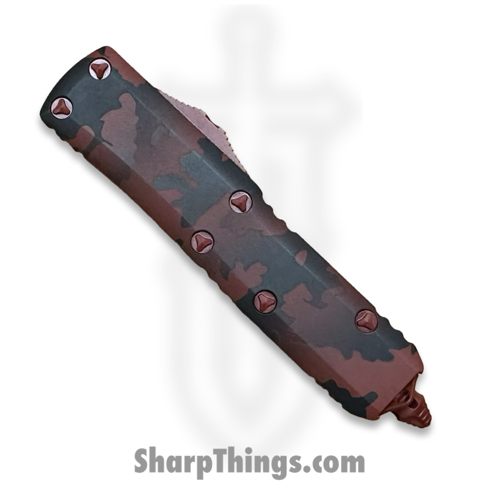 Microtech - 233-1RCS - UTX-85 Sig Series - OTF Auto - Red Camo Cerakote M390MK Tanto - 6061-T6 Aluminum - Red Camo - Image 5