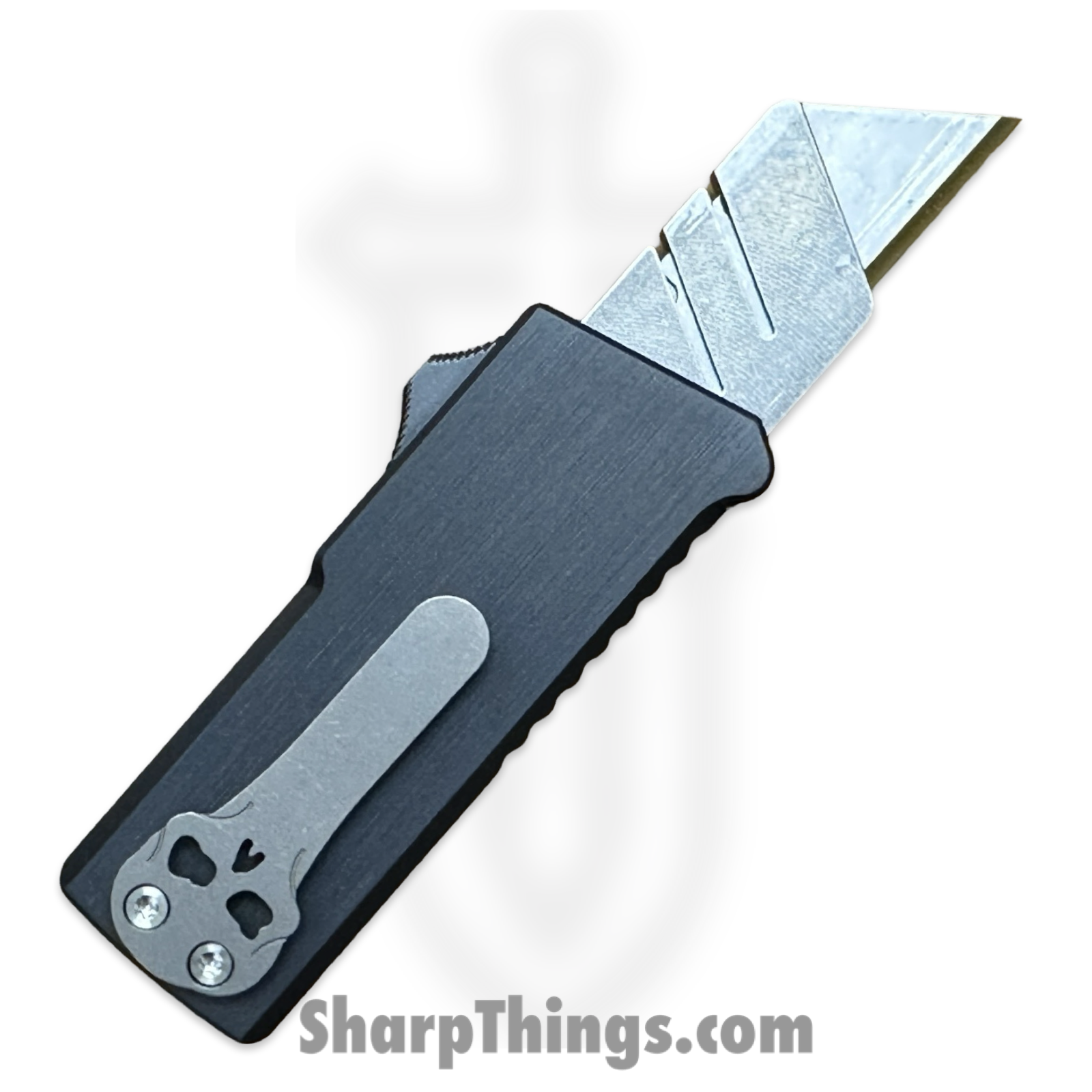 Chaves Knives - CHBOTFBKSM - C.H.U.B. OTF - OTF Auto - Smooth Aluminum - OTF Utility Razor Blade - Black - Image 2