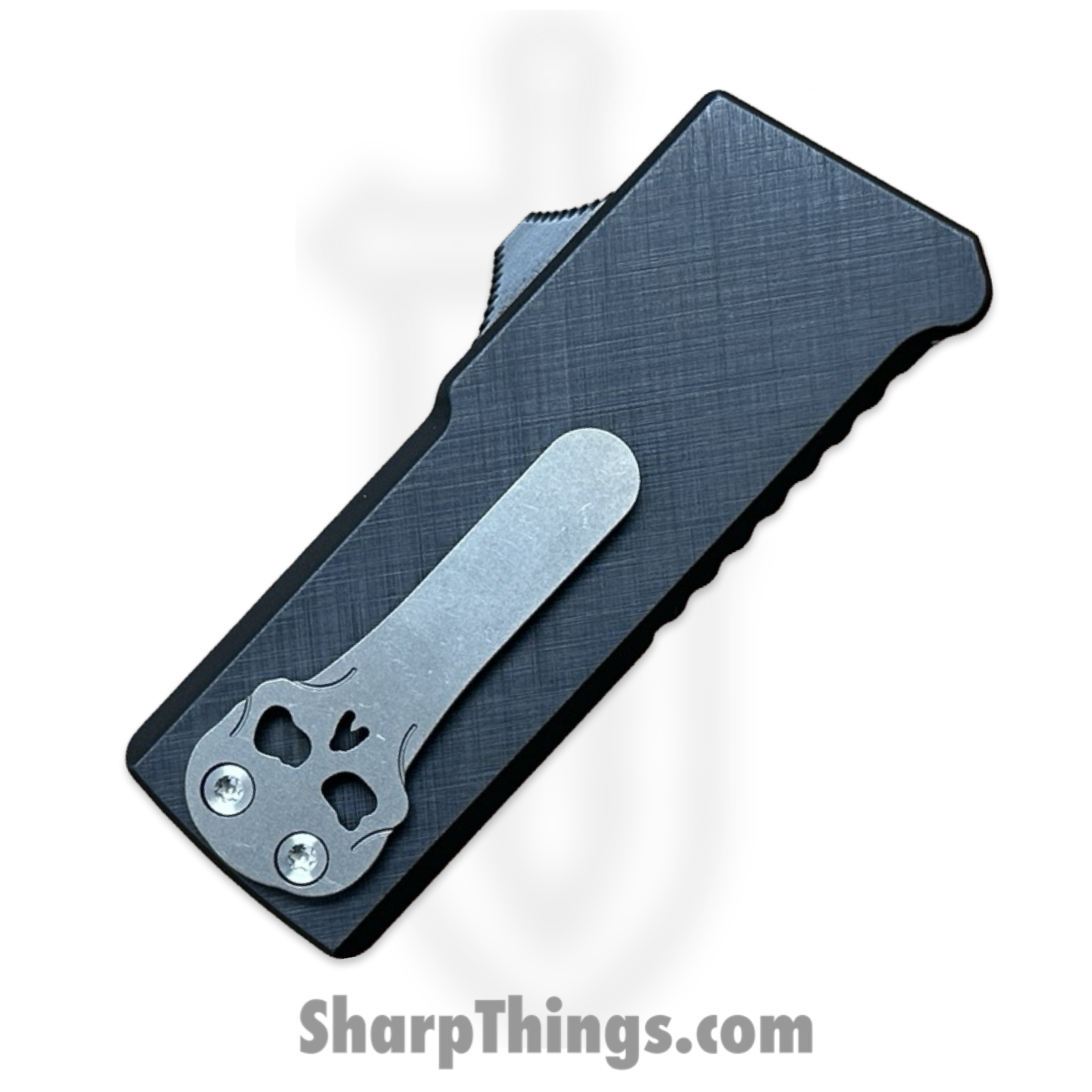 Chaves Knives - CHBOTFBKHT - C.H.U.B. OTF - OTF Auto - Hatch Mark Titanium Handle - OTF Utility Razor Blade - Black - Image 7