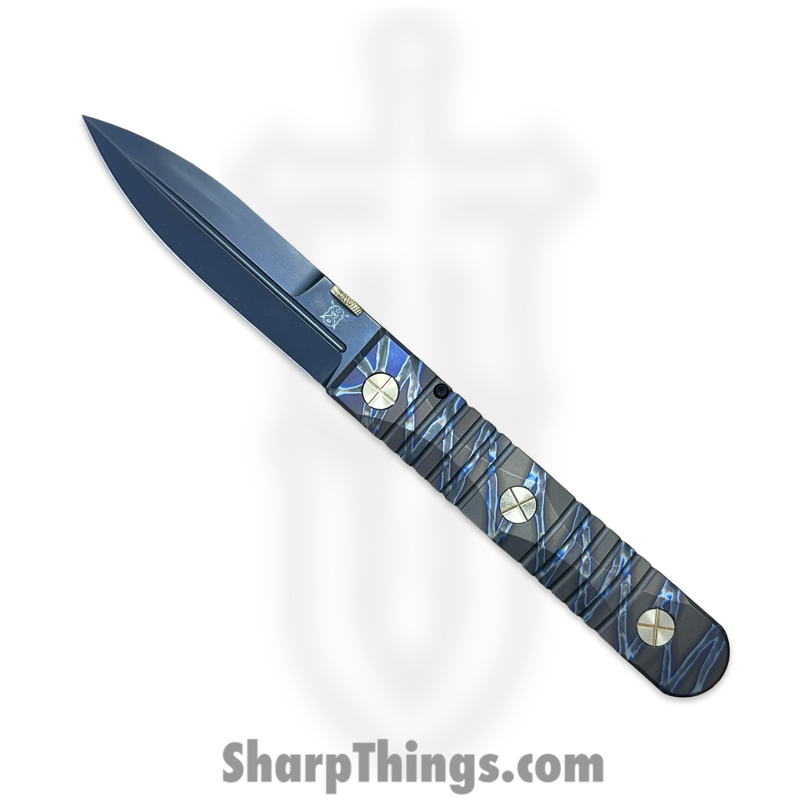 Elishewitz Studio - EK-IF-DG-TS - EK Integral Folder Les George Collab - Folding Knife - M390 Coated Dagger - Titanium - Black Tiger Stripe
