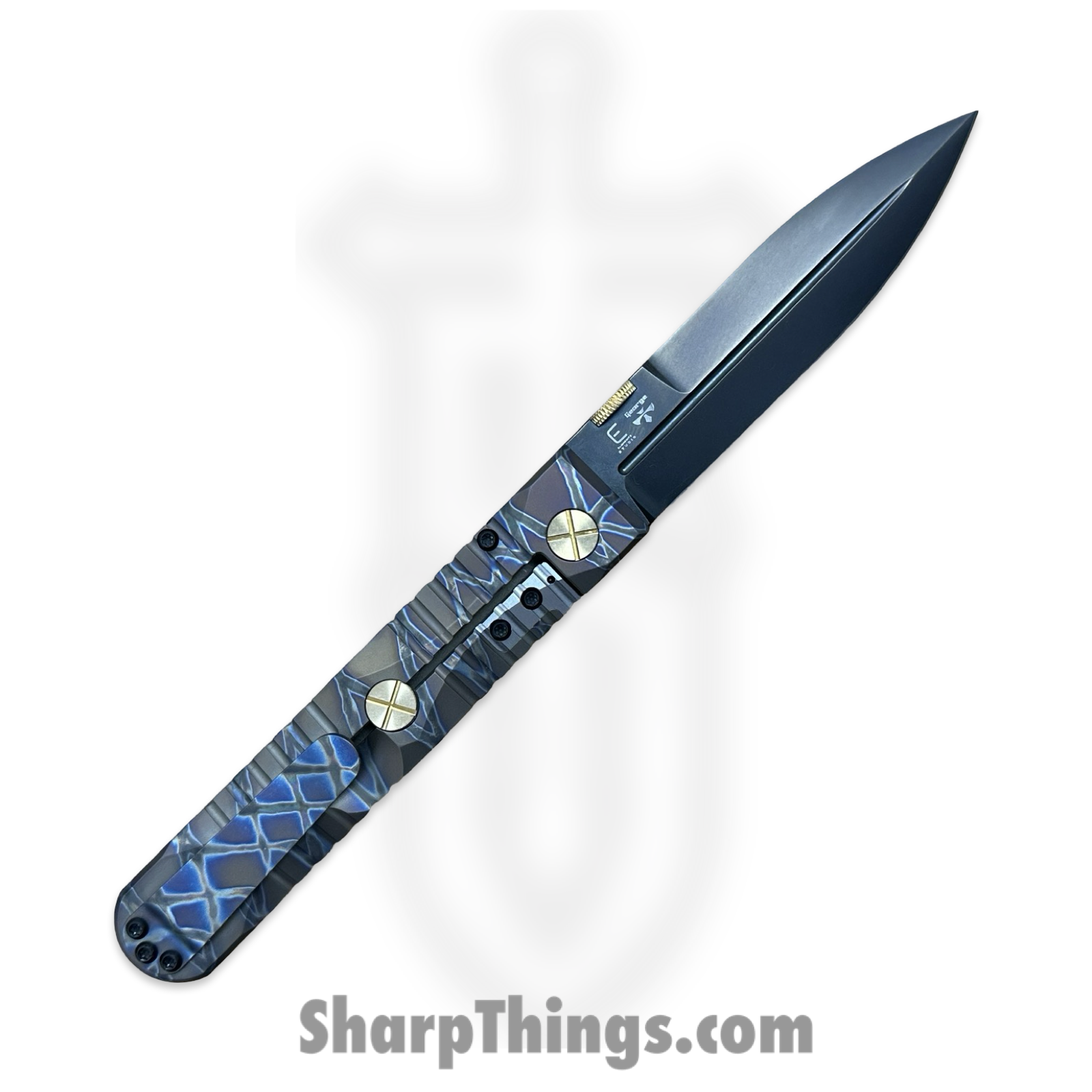 Elishewitz Studio - EK-IF-DG-TS - EK Integral Folder Les George Collab - Folding Knife - M390 Coated Dagger - Titanium - Black Tiger Stripe - Image 2