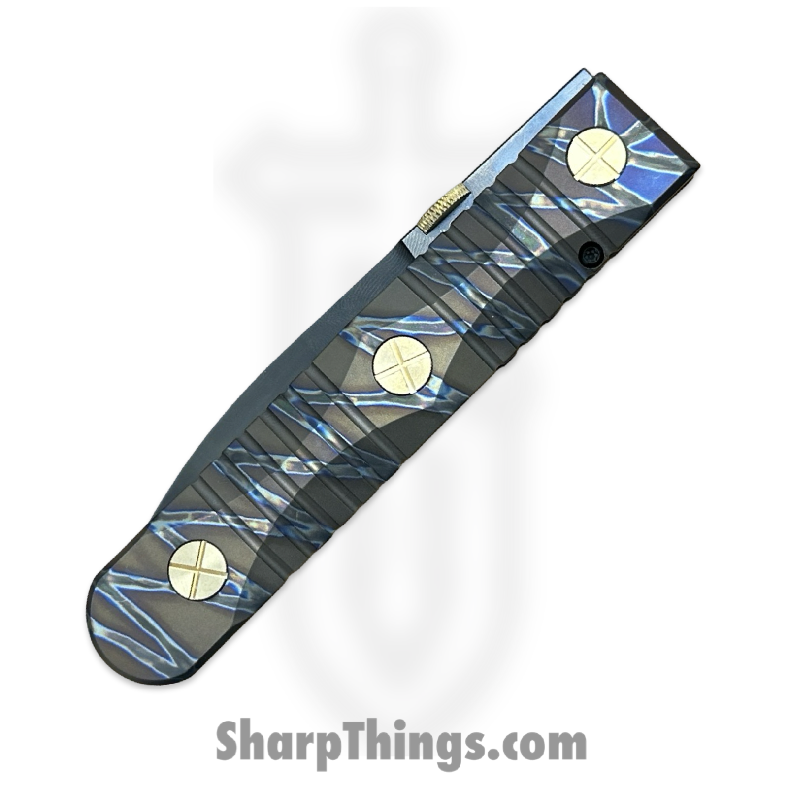 Elishewitz Studio - EK-IF-DG-TS - EK Integral Folder Les George Collab - Folding Knife - M390 Coated Dagger - Titanium - Black Tiger Stripe - Image 9