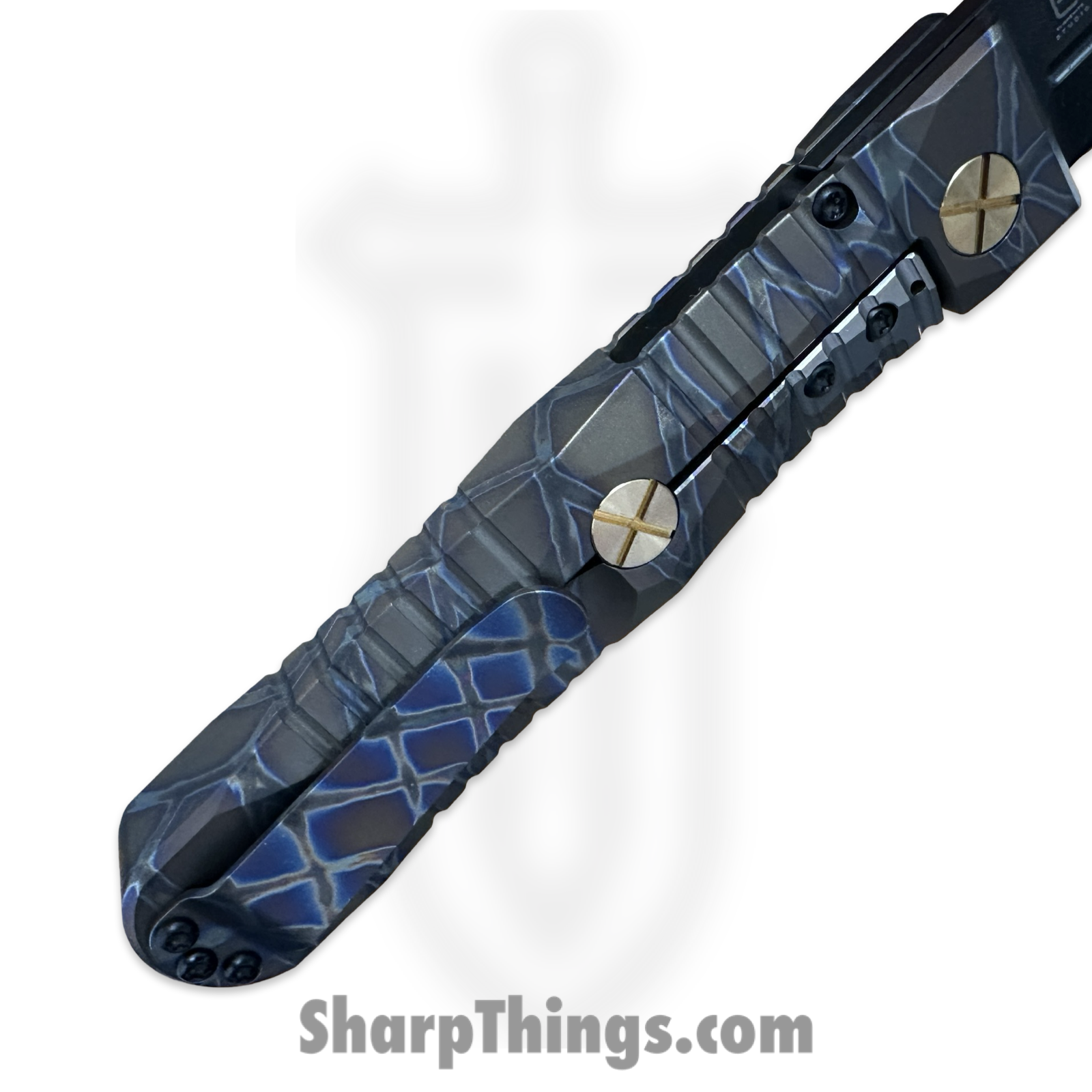 Elishewitz Studio - EK-IF-DG-TS - EK Integral Folder Les George Collab - Folding Knife - M390 Coated Dagger - Titanium - Black Tiger Stripe - Image 6