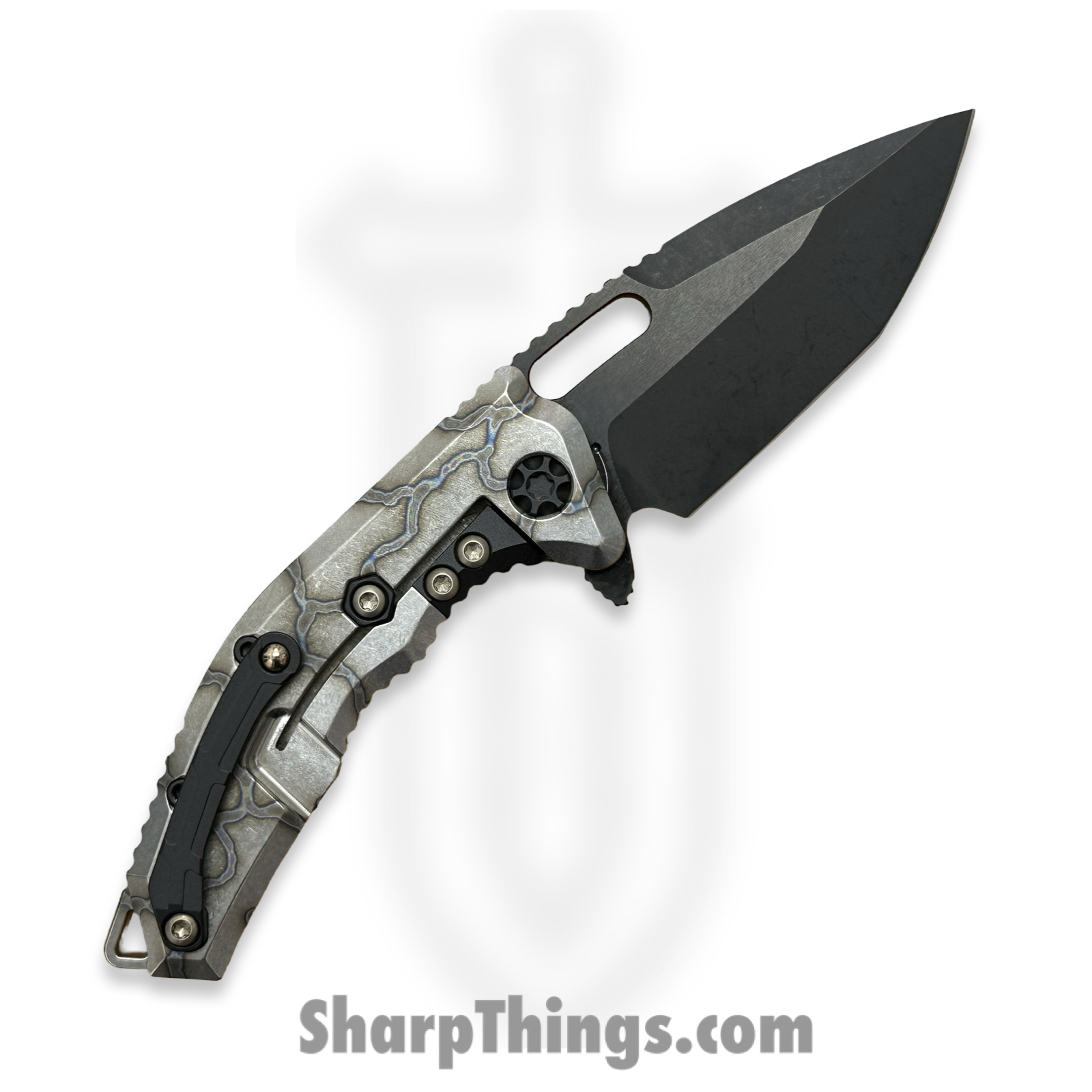 Heretic Knives - H009-6A-FTI - Medusa - Folding Knife - MagnaCut DLC Tanto - Titanium Frame - Flamed - Image 2