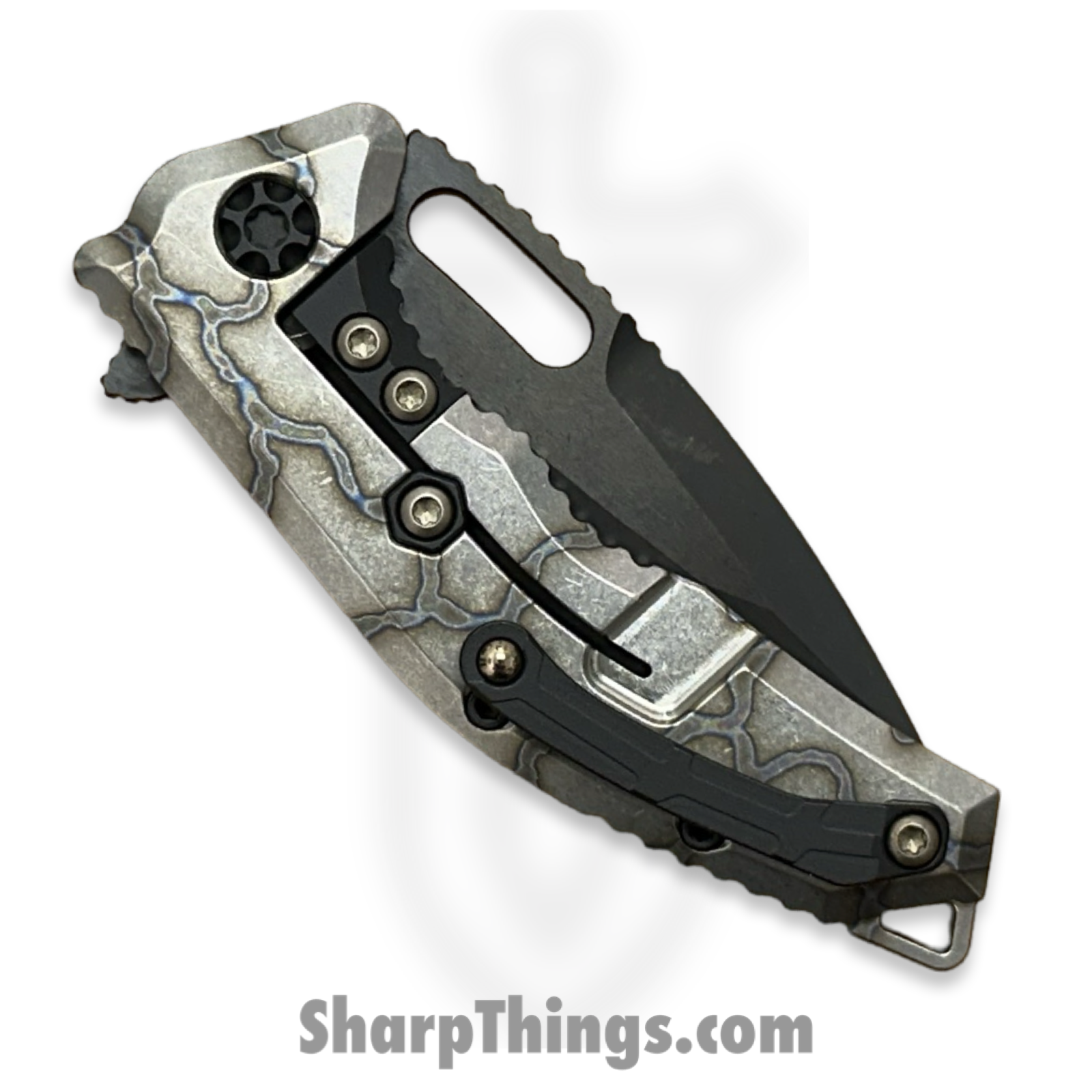 Heretic Knives - H009-6A-FTI - Medusa - Folding Knife - MagnaCut DLC Tanto - Titanium Frame - Flamed - Image 7