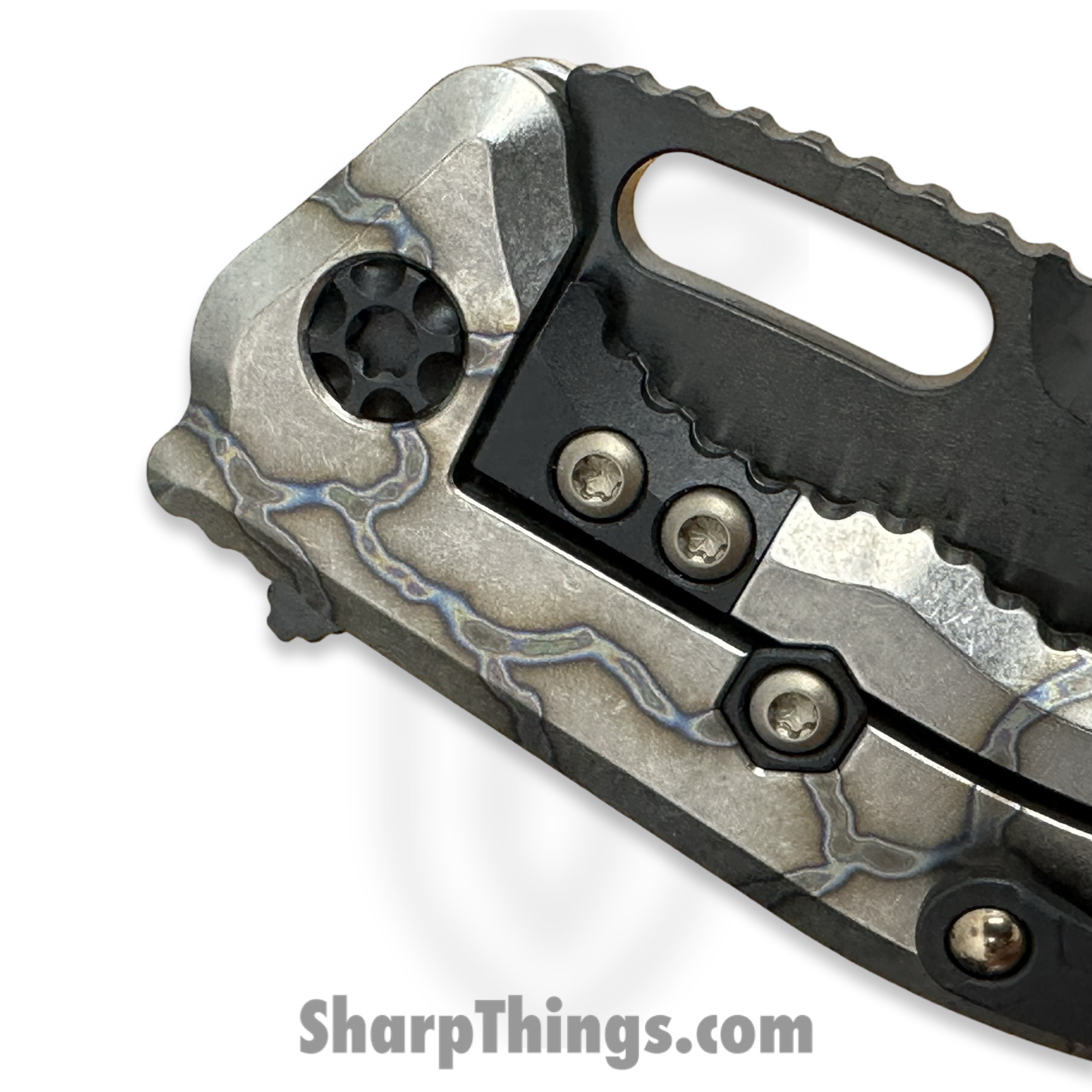 Heretic Knives - H009-6A-FTI - Medusa - Folding Knife - MagnaCut DLC Tanto - Titanium Frame - Flamed - Image 6