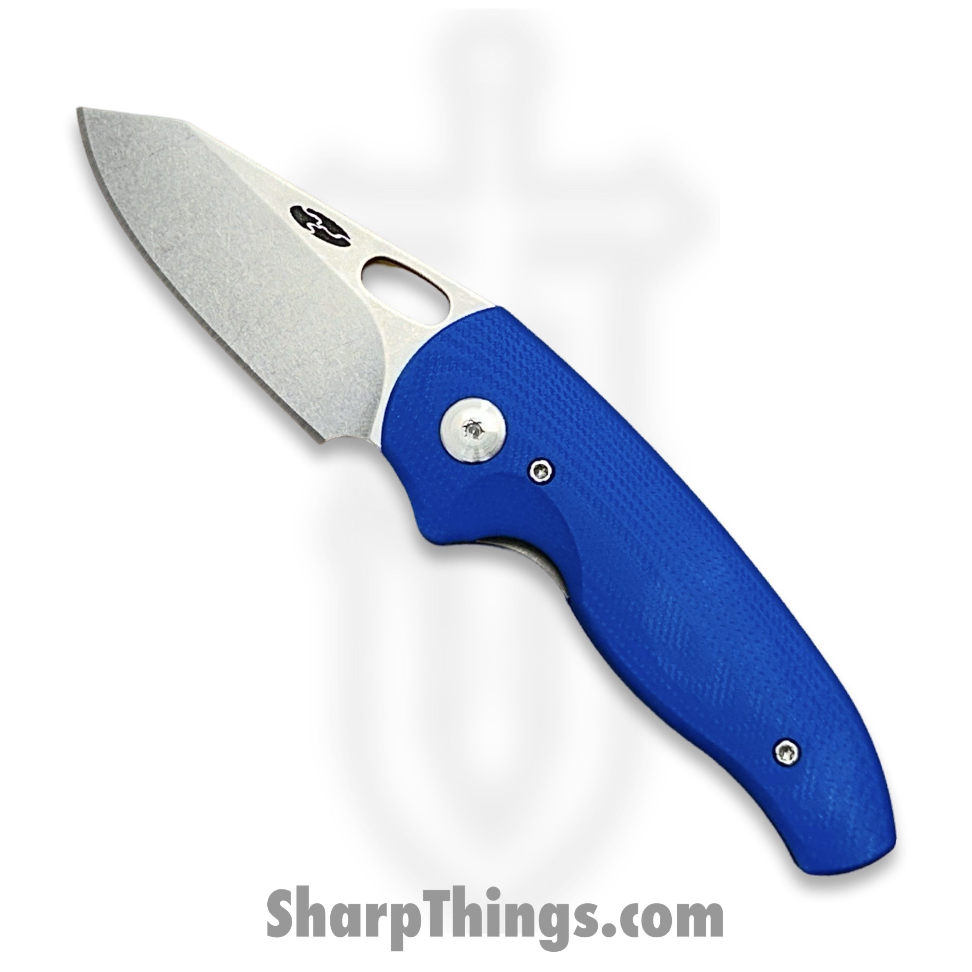 TRM - HN-3D-G10-RB - Holey Nerd - Folding Knife - CPM MagnaCut Stonewash Sheepsfoot - G10 - Blue