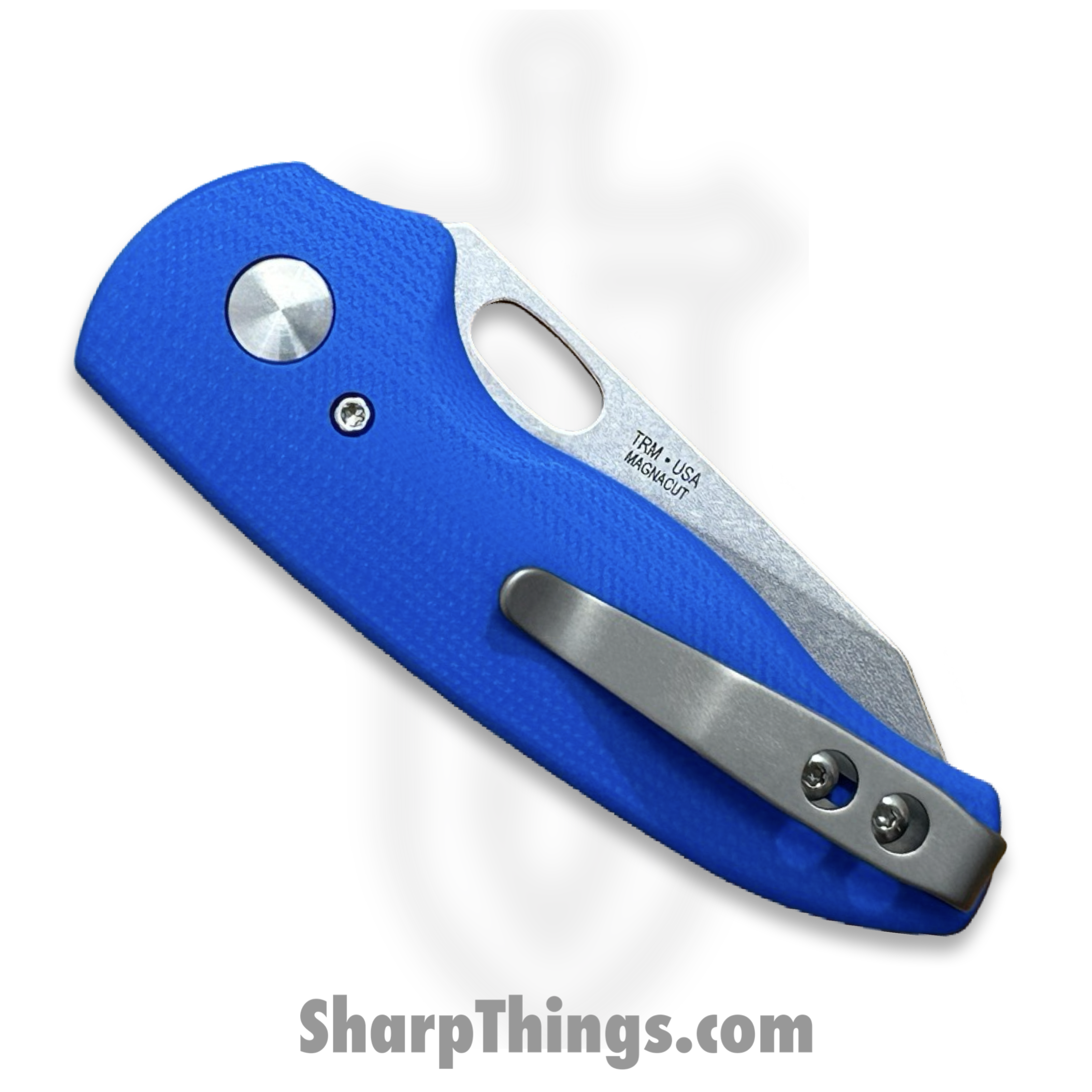 TRM - HN-3D-G10-RB - Holey Nerd - Folding Knife - CPM MagnaCut Stonewash Sheepsfoot - G10 - Blue - Image 4